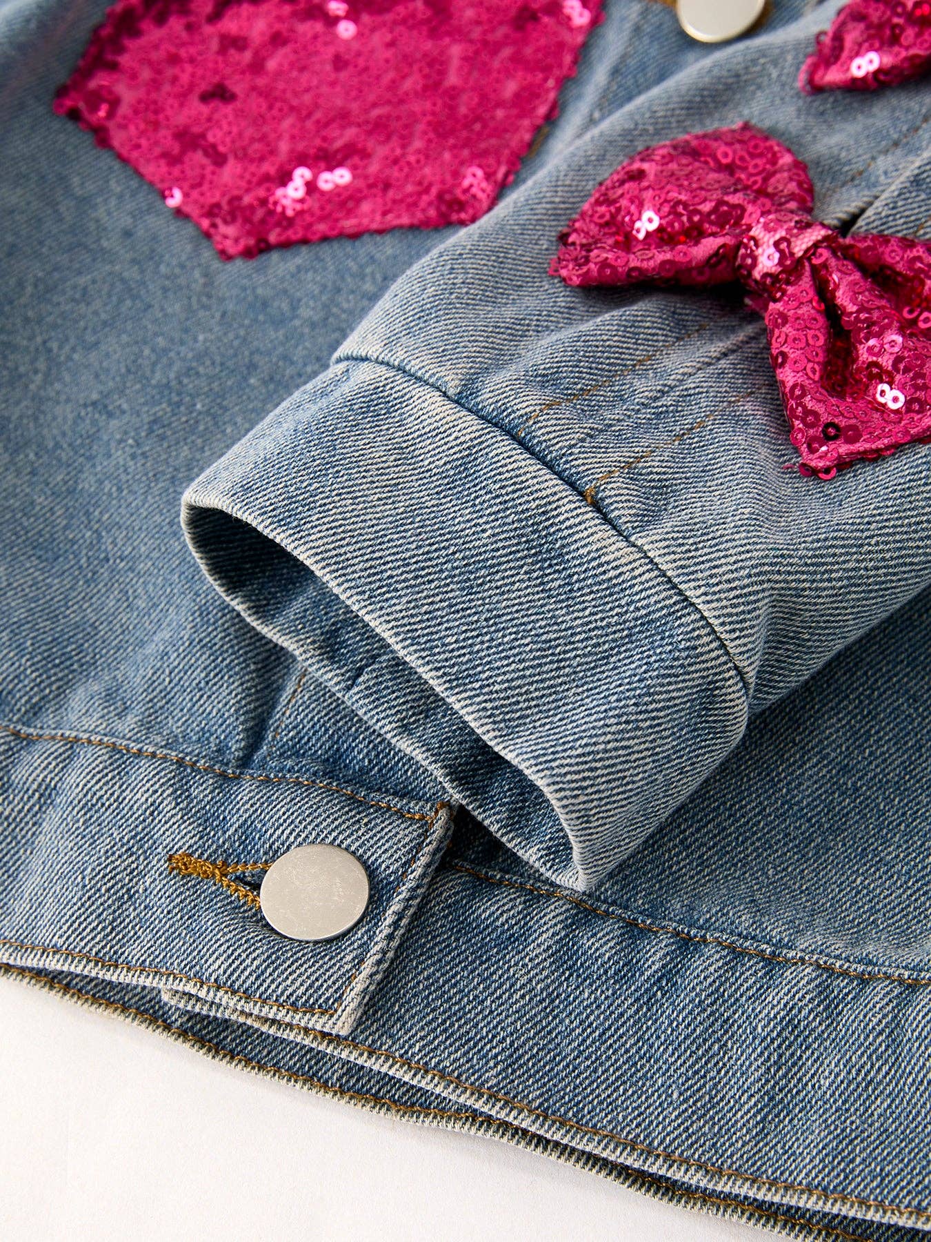 Rylee Faith Designs - Girls Autumn Denim Sequined Jacket Top
