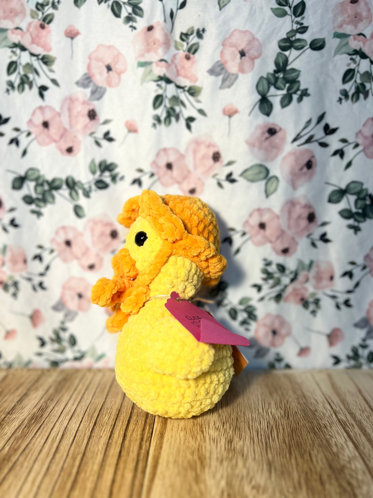 Crochet ducky with a hat