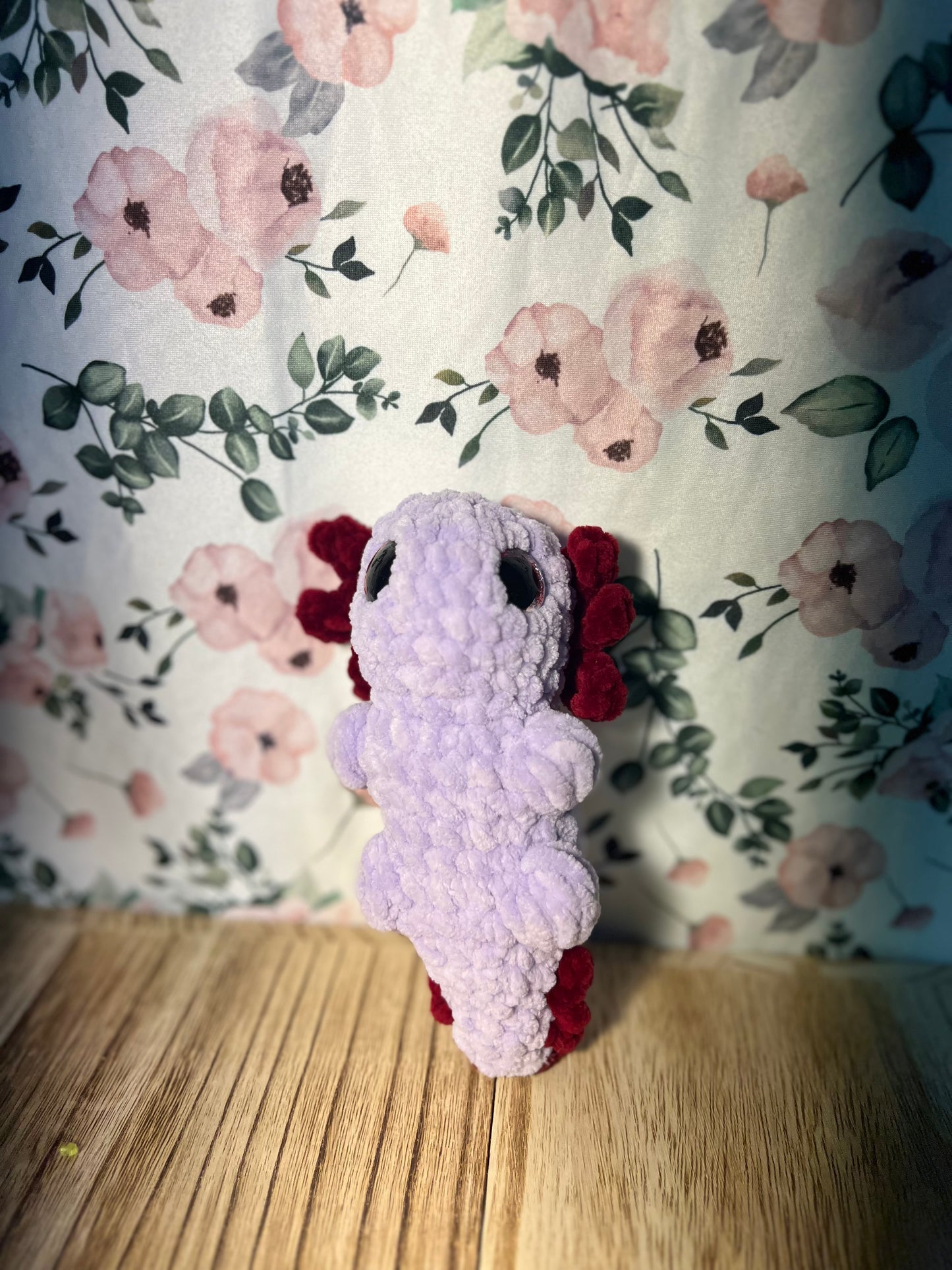 Small crochet axolotl