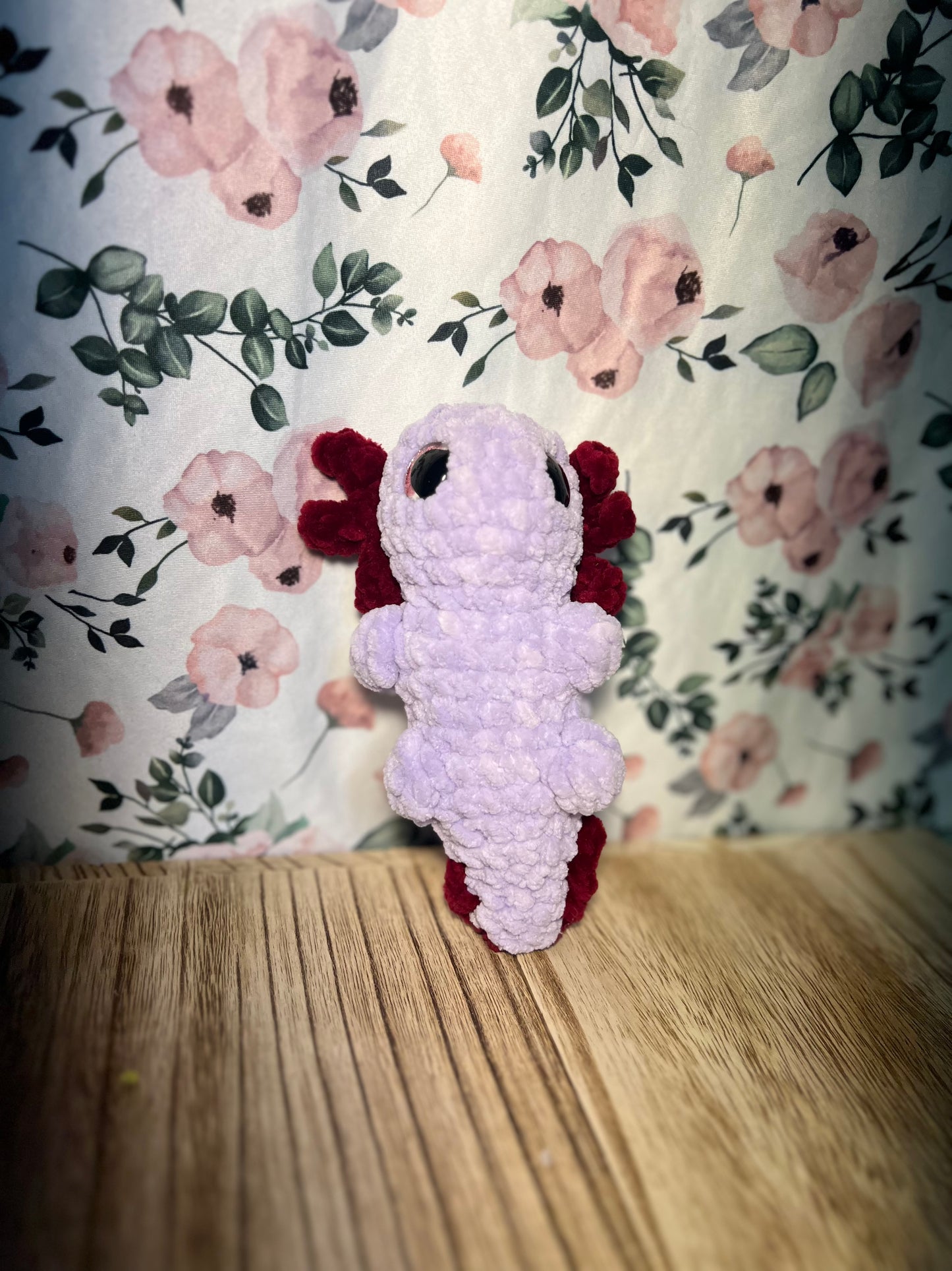 Small crochet axolotl