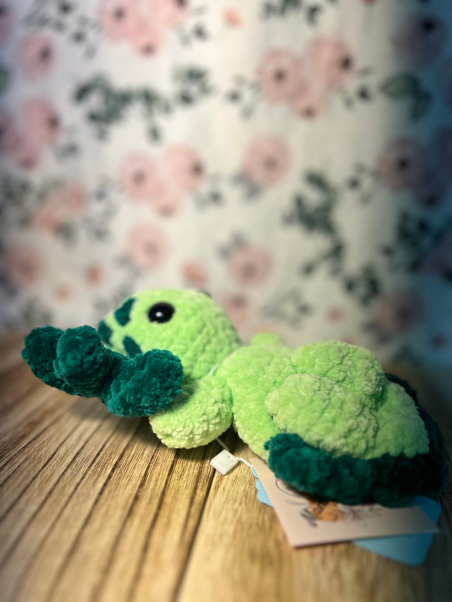 Small crochet green axolotl
