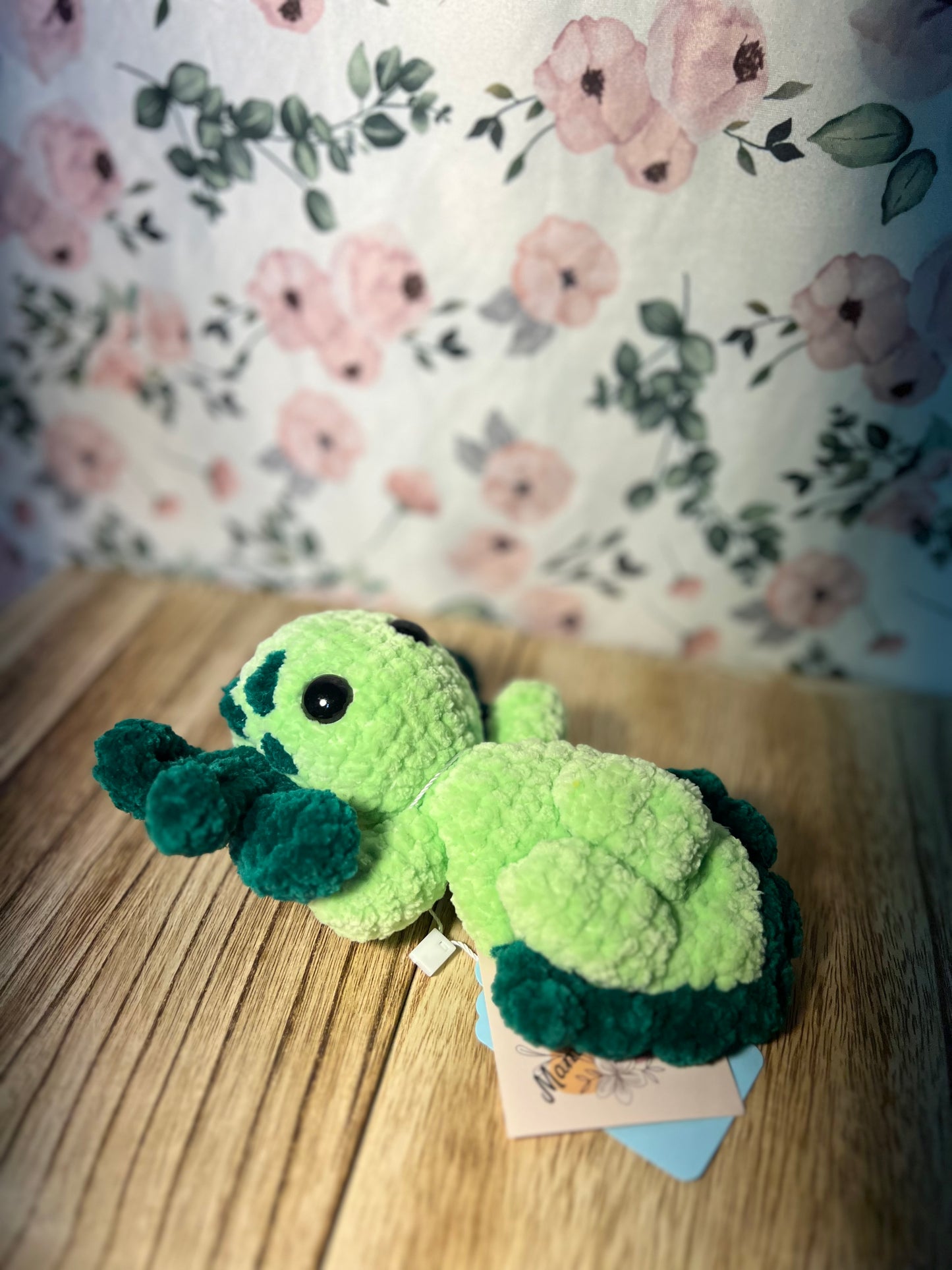 Small crochet green axolotl