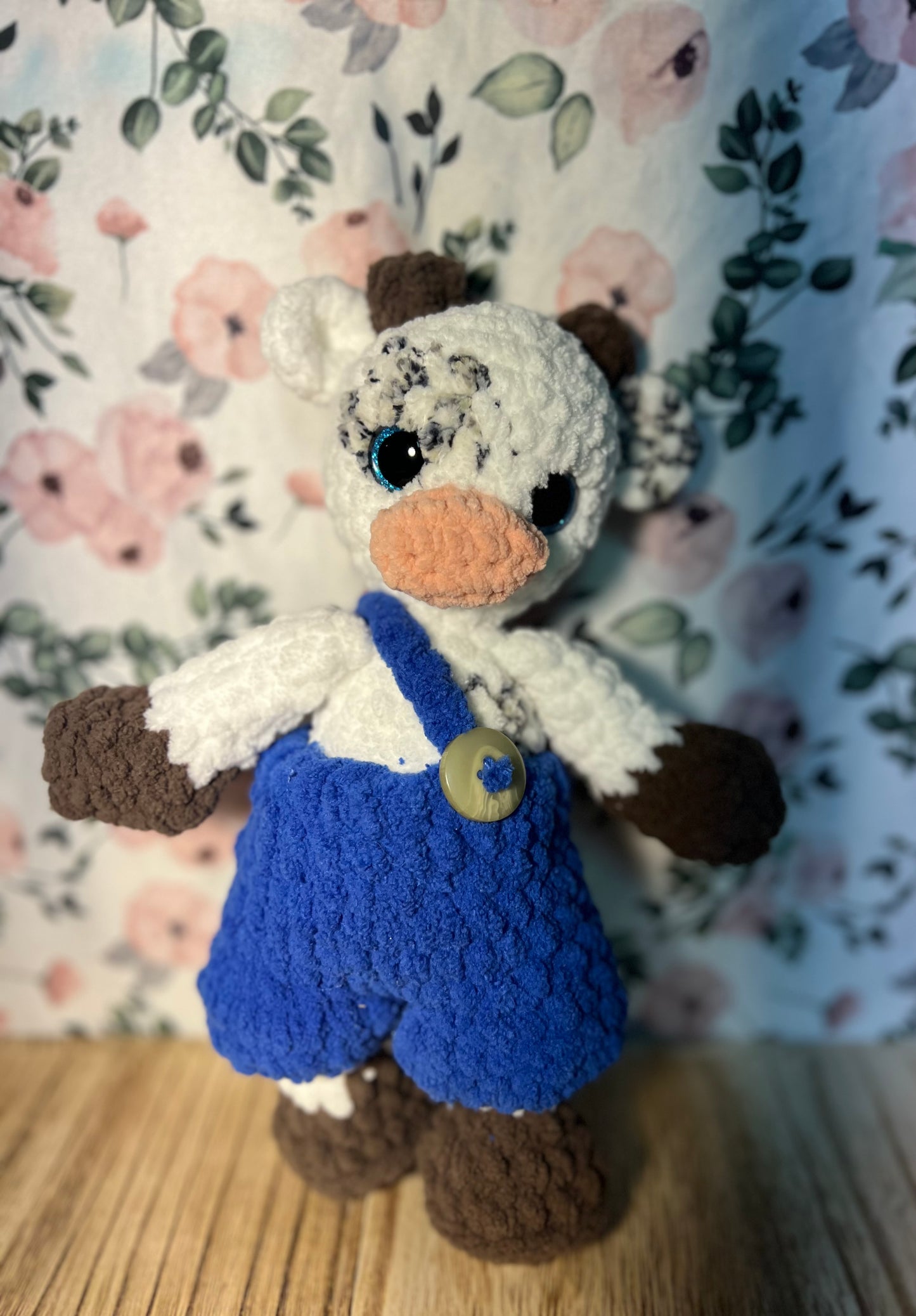 Cow with overalls