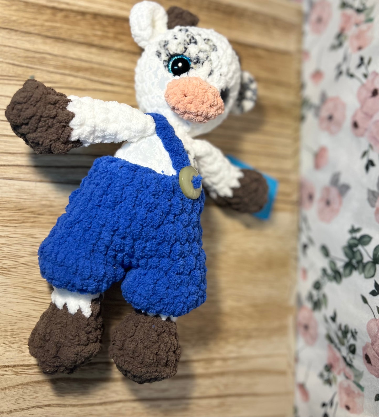 Cow with overalls