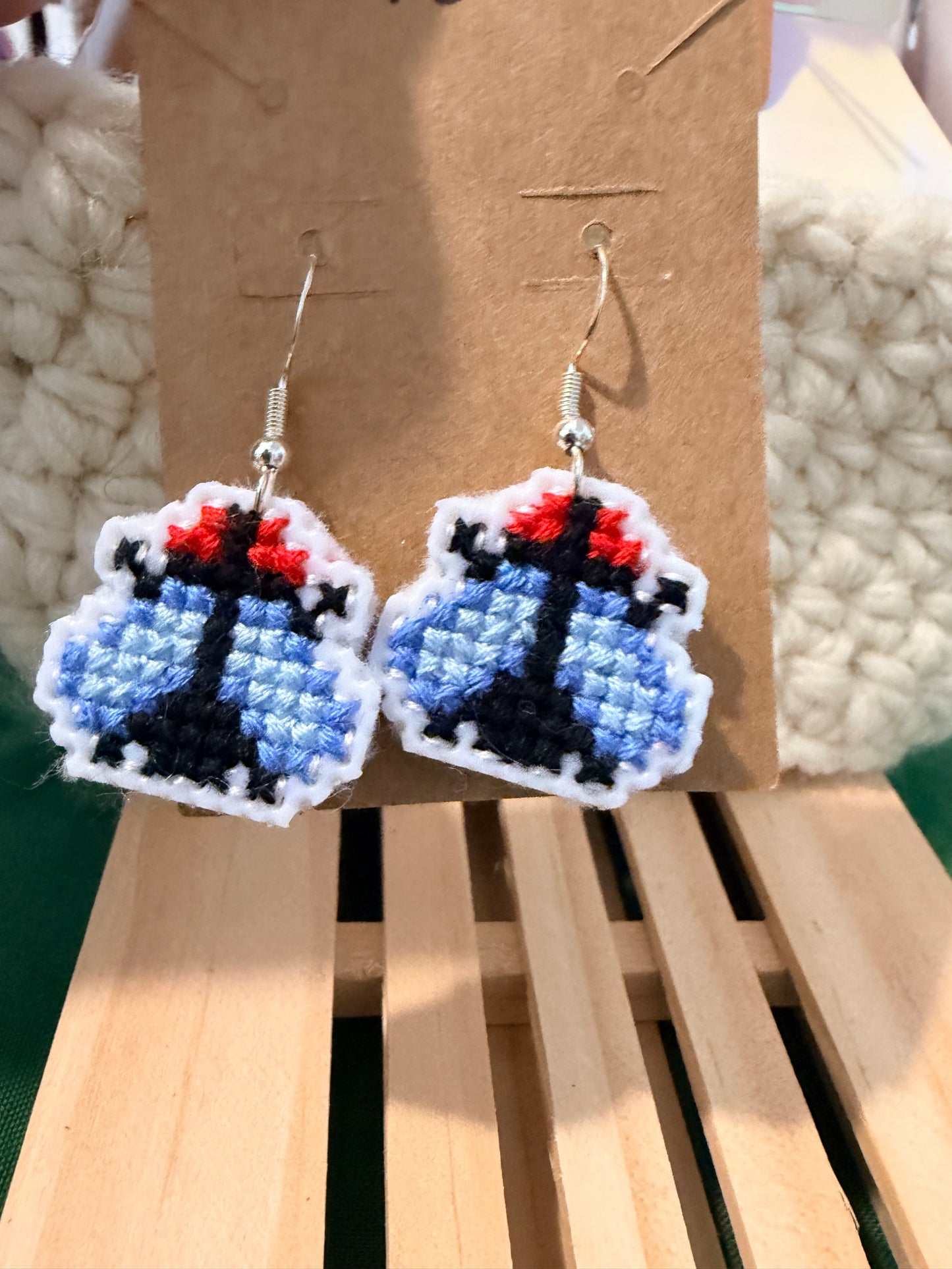 cross stitch earrings