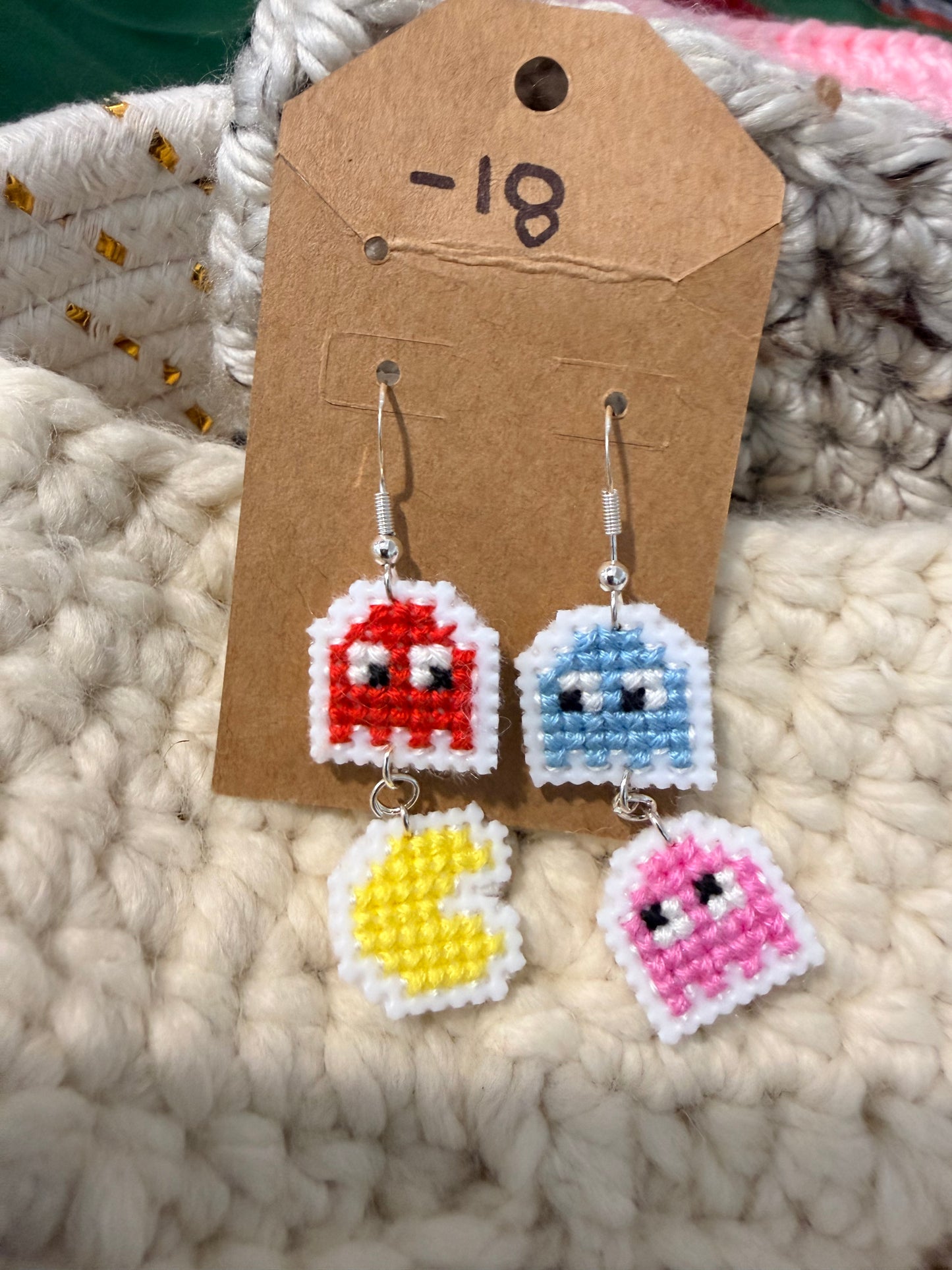 cross stitch earrings