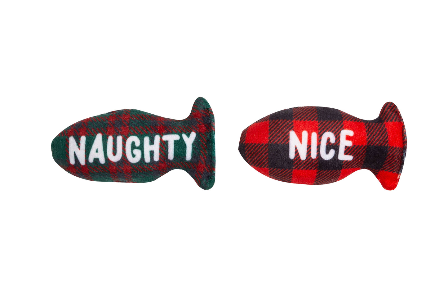 Pearhead - Christmas Naughty & Nice Cat Toys, Set of 2, Holiday Gift