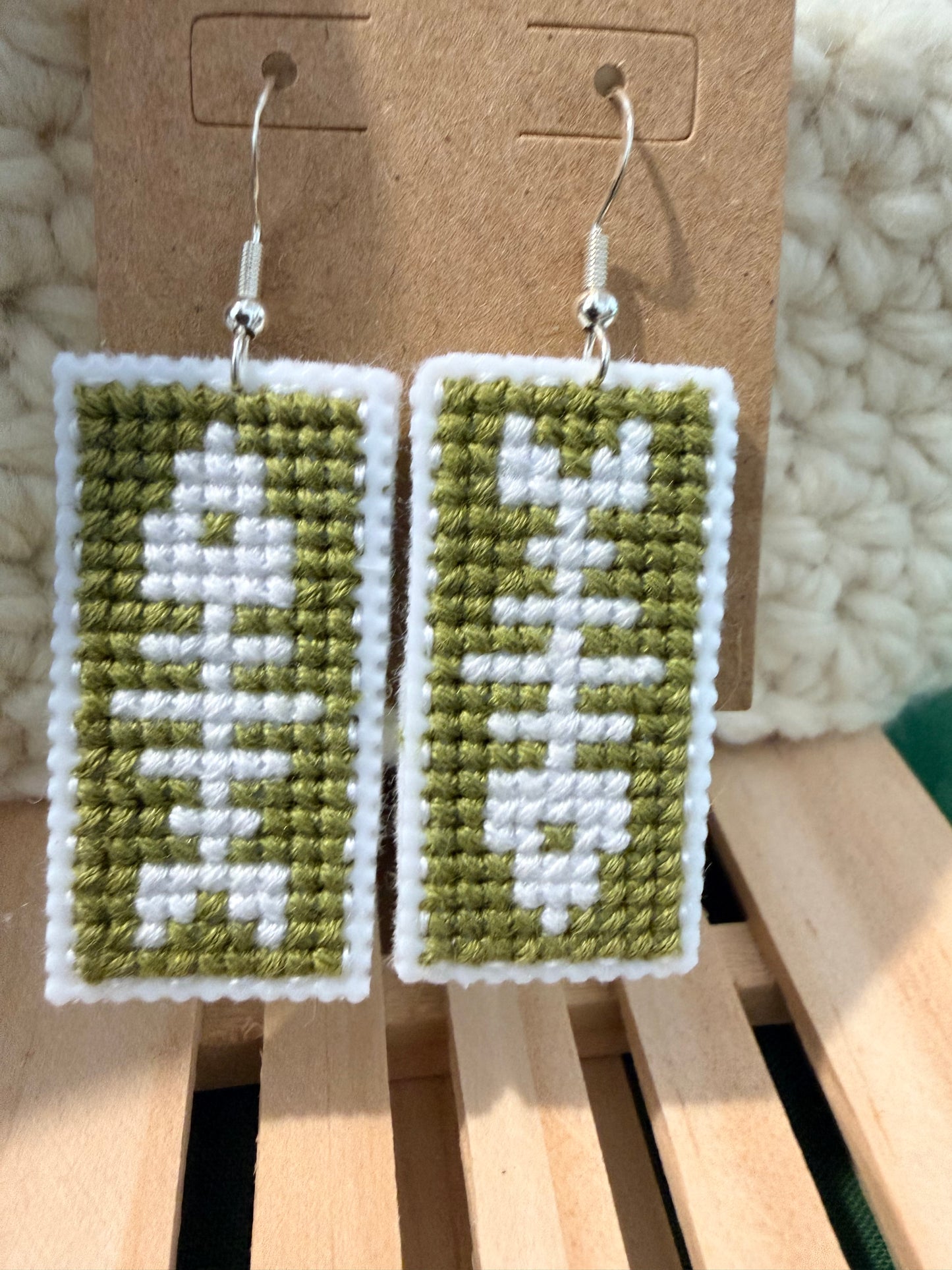cross stitch earrings