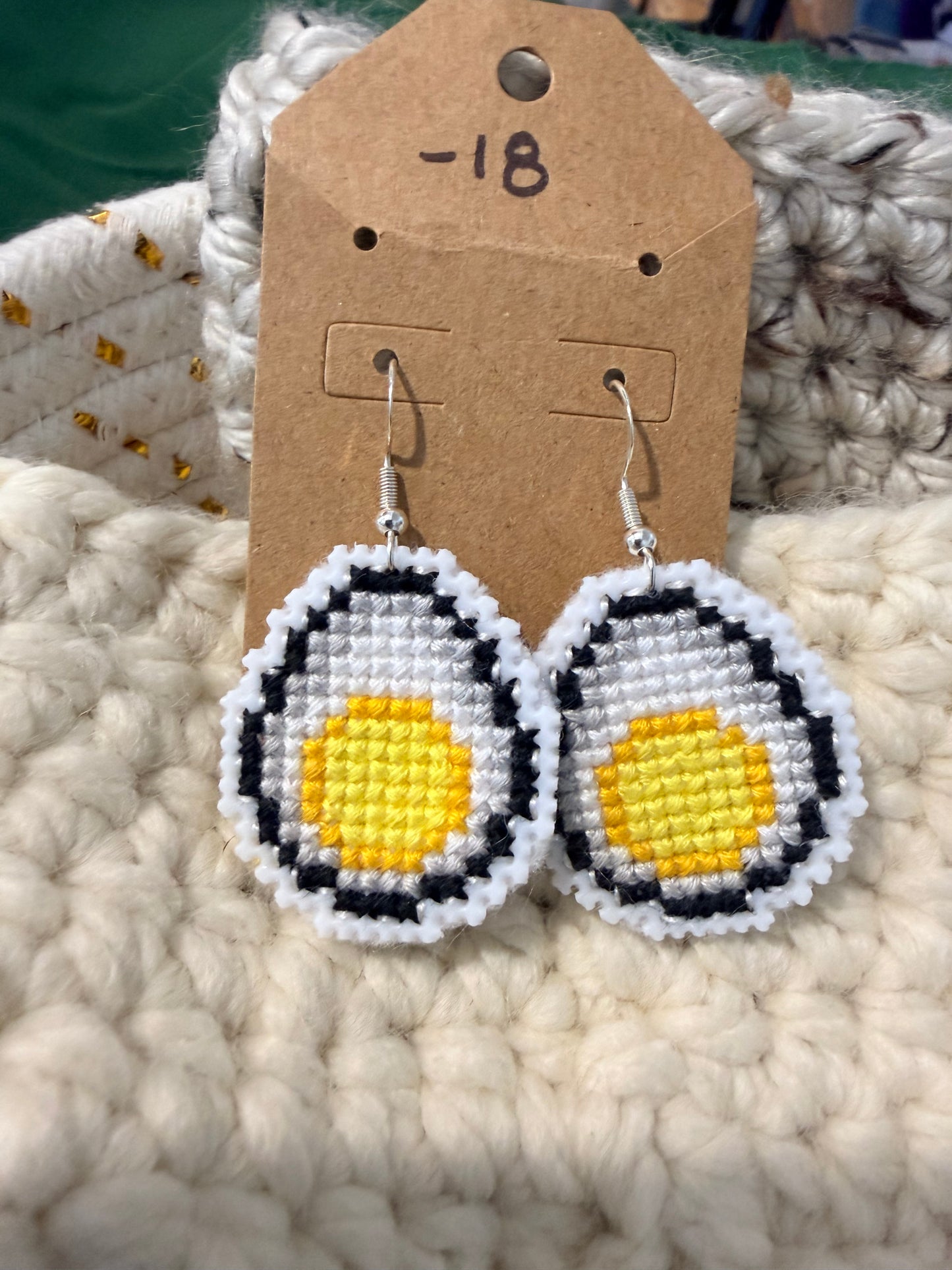 cross stitch earrings