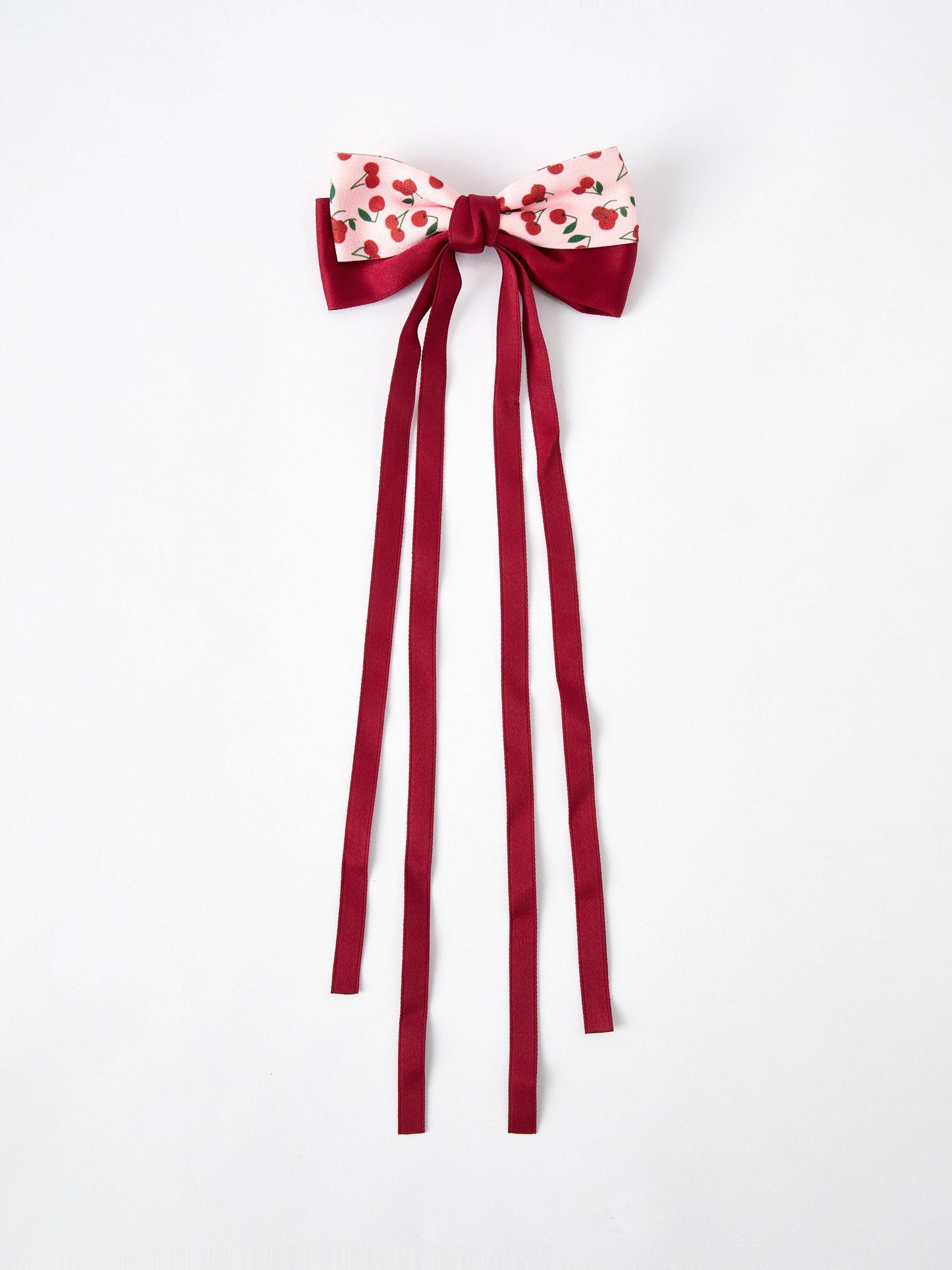 Rylee Faith Designs - Cherry Bow Ribbon 4.5 Inch Hairpin