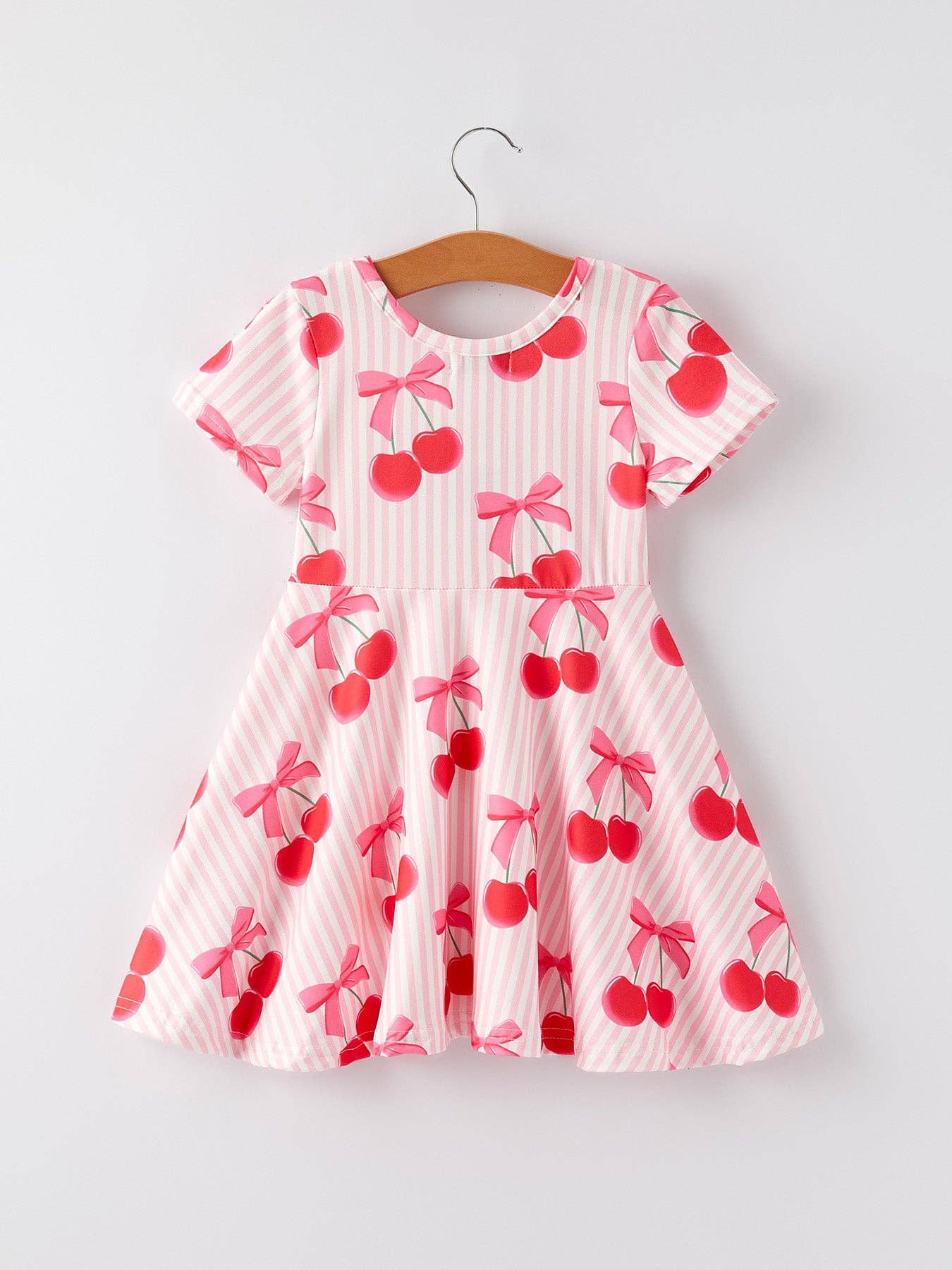 Rylee Faith Designs - Summer Cherry Stripe Girls' Dress