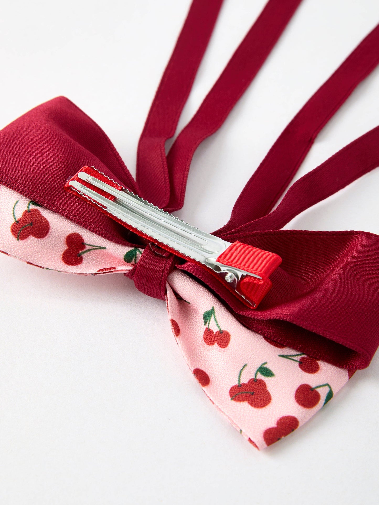 Rylee Faith Designs - Cherry Bow Ribbon 4.5 Inch Hairpin