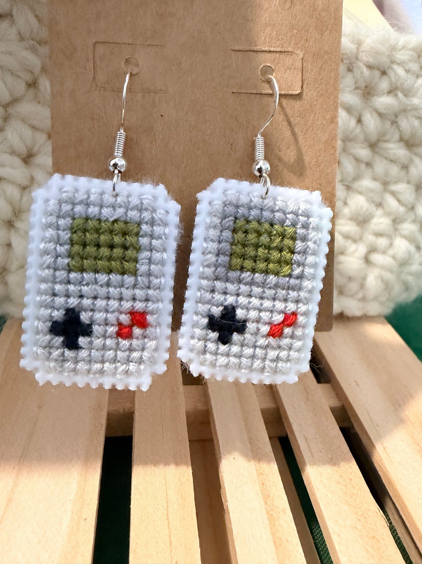 cross stitch earrings