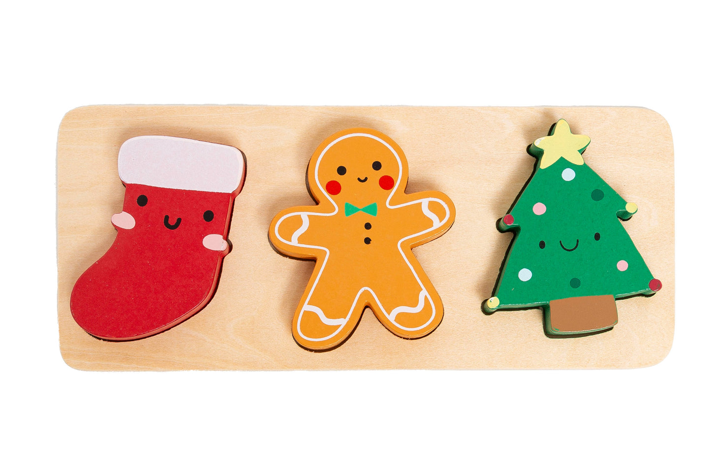 Pearhead - Wooden Christmas Holiday Puzzle, Montessori Learning Toy