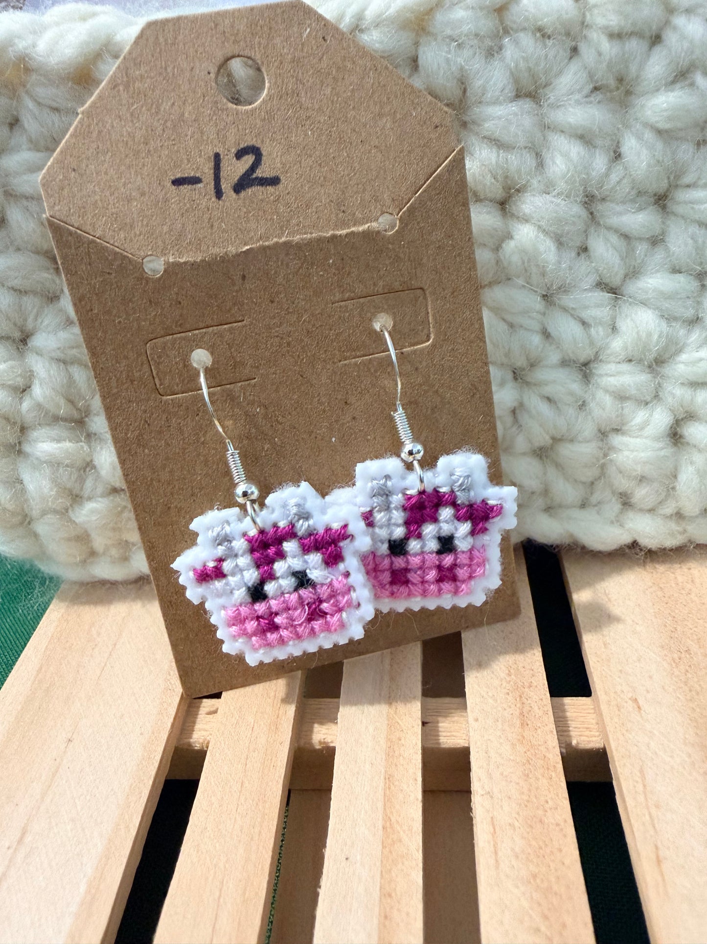 cross stitch earrings