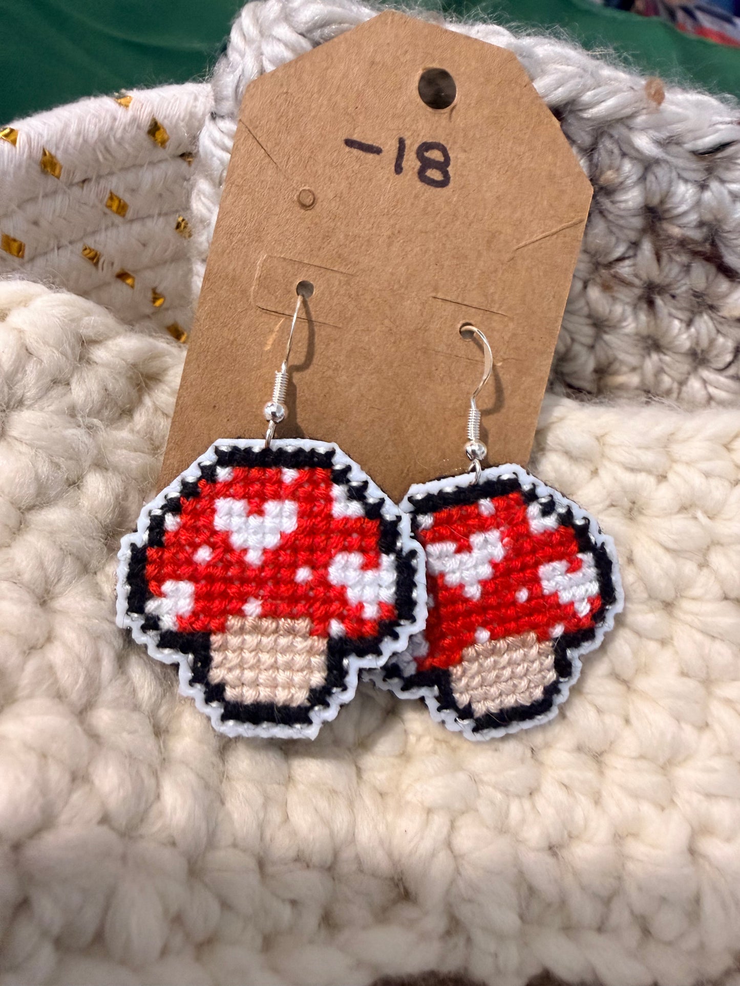 cross stitch earrings
