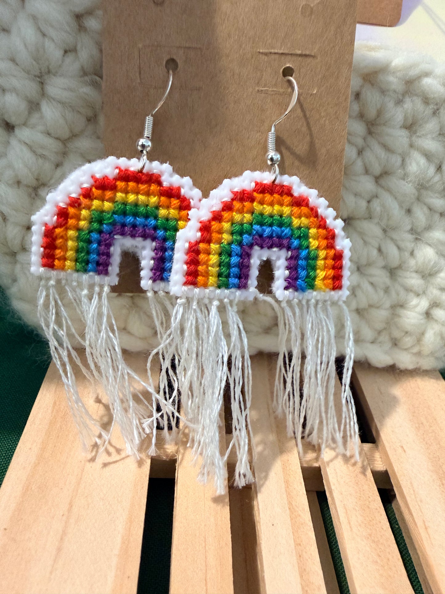 cross stitch earrings