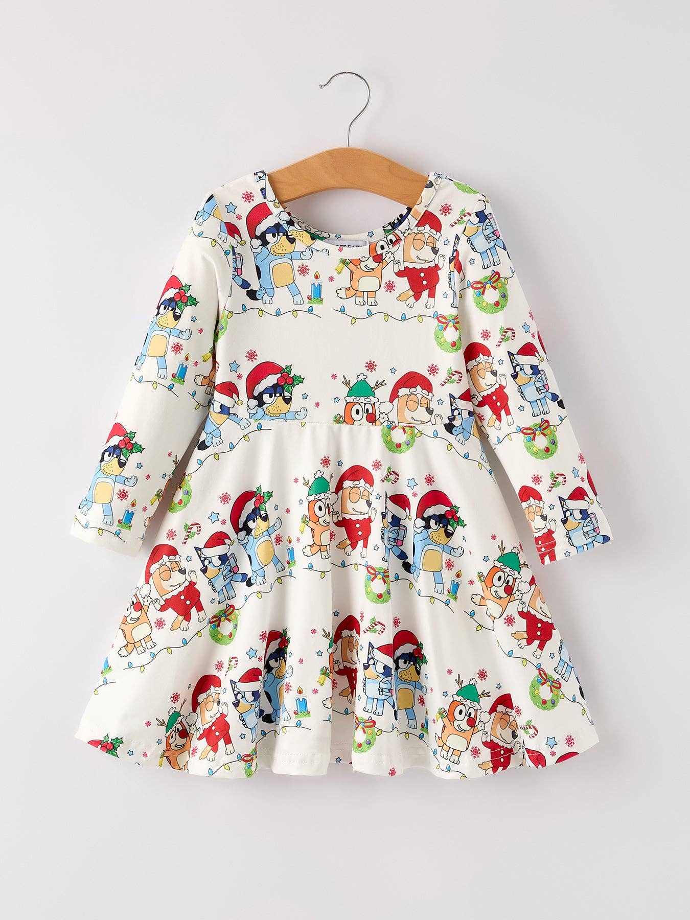 Rylee Faith Designs - Winter Christmas Character Party Print Girls Dress