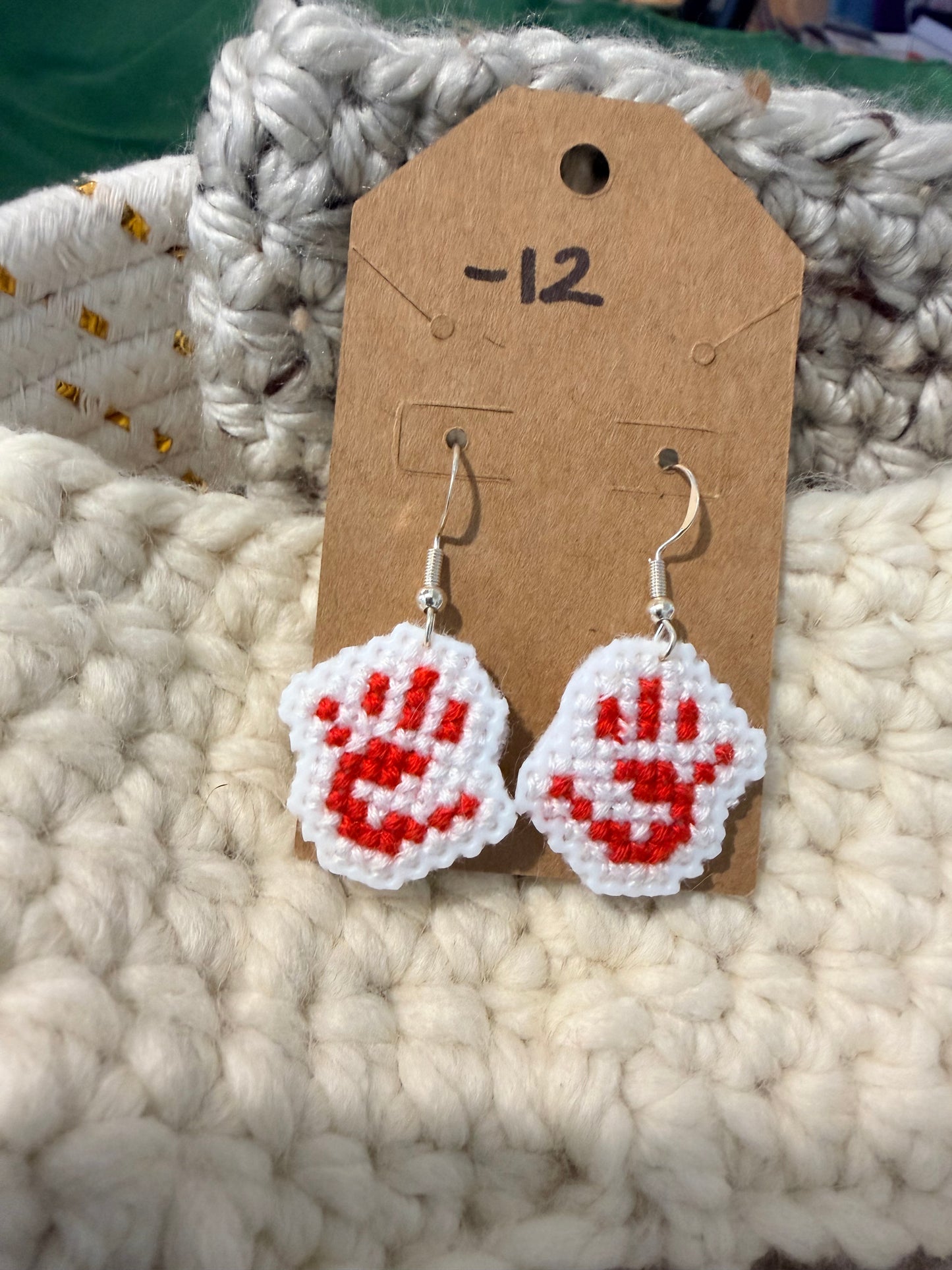 cross stitch earrings