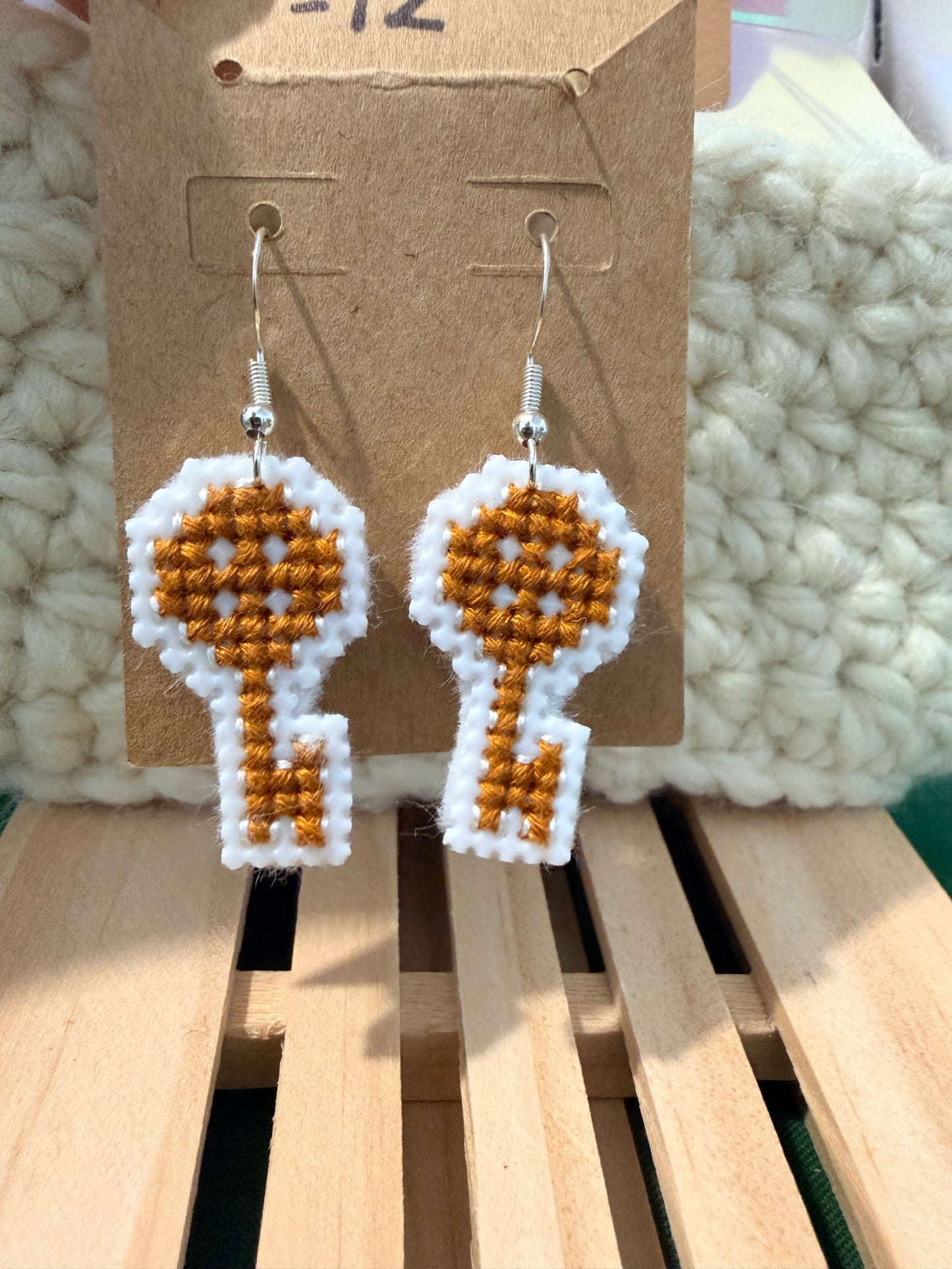 cross stitch earrings