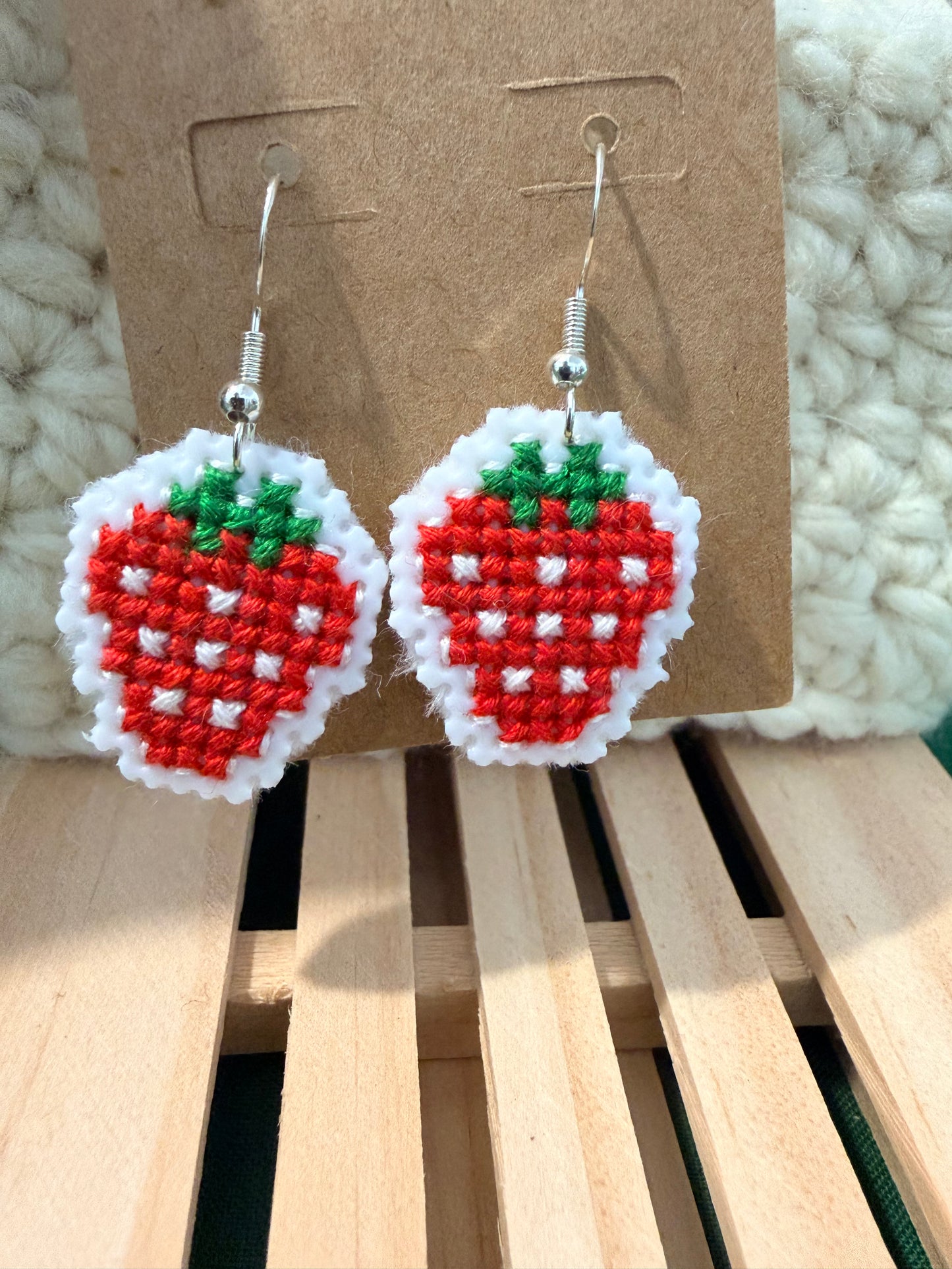 cross stitch earrings
