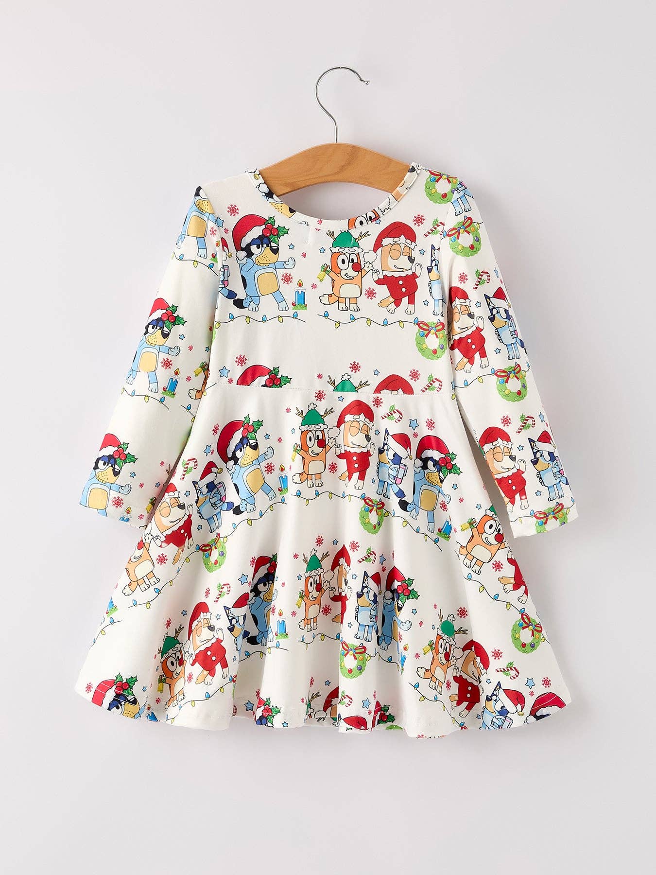 Rylee Faith Designs - Winter Christmas Character Party Print Girls Dress
