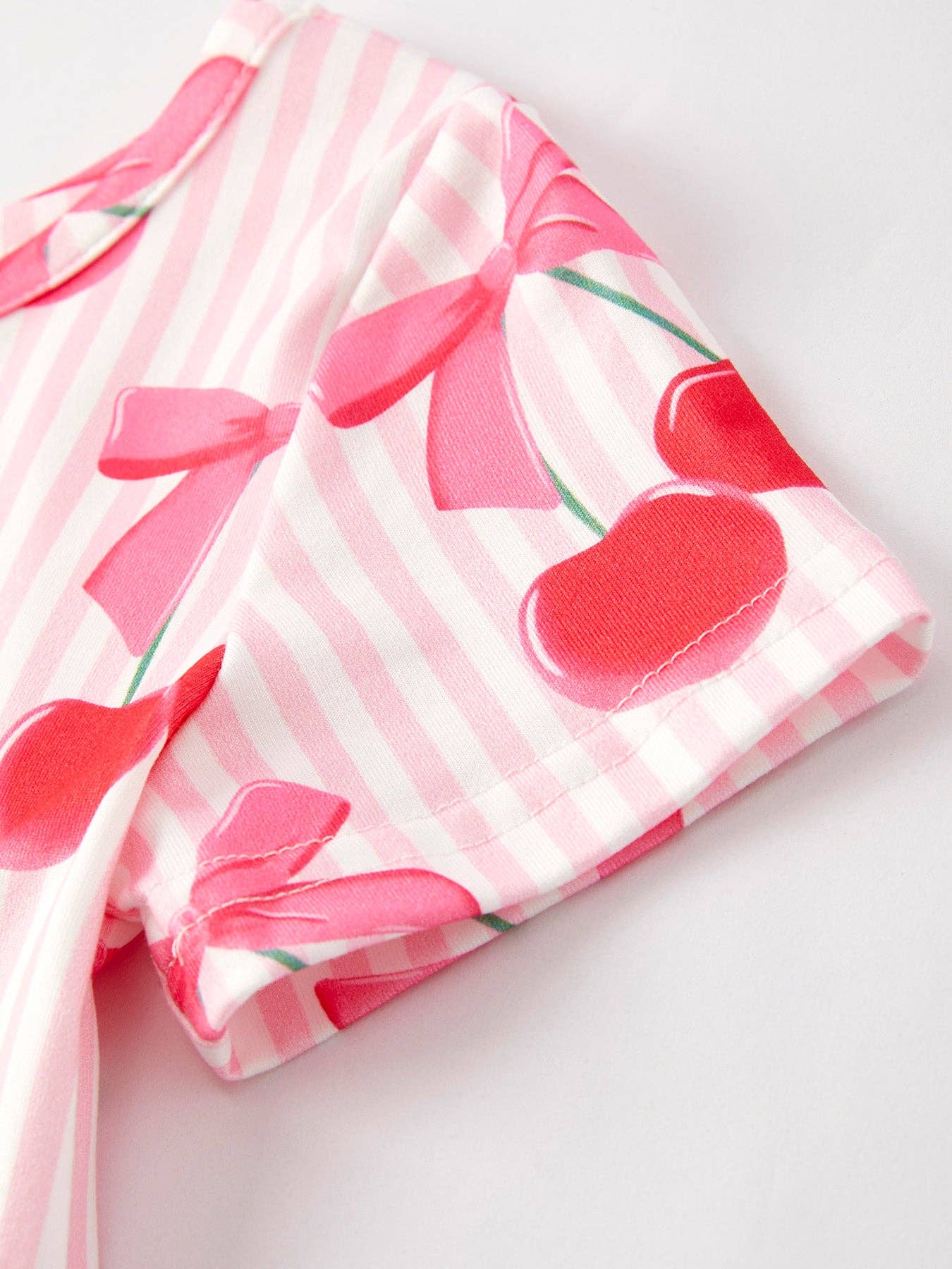 Rylee Faith Designs - Summer Cherry Stripe Girls' Dress