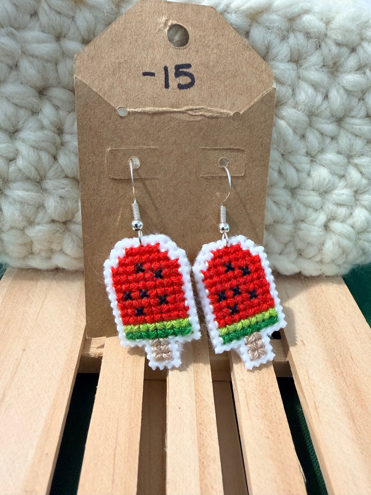 cross stitch earrings