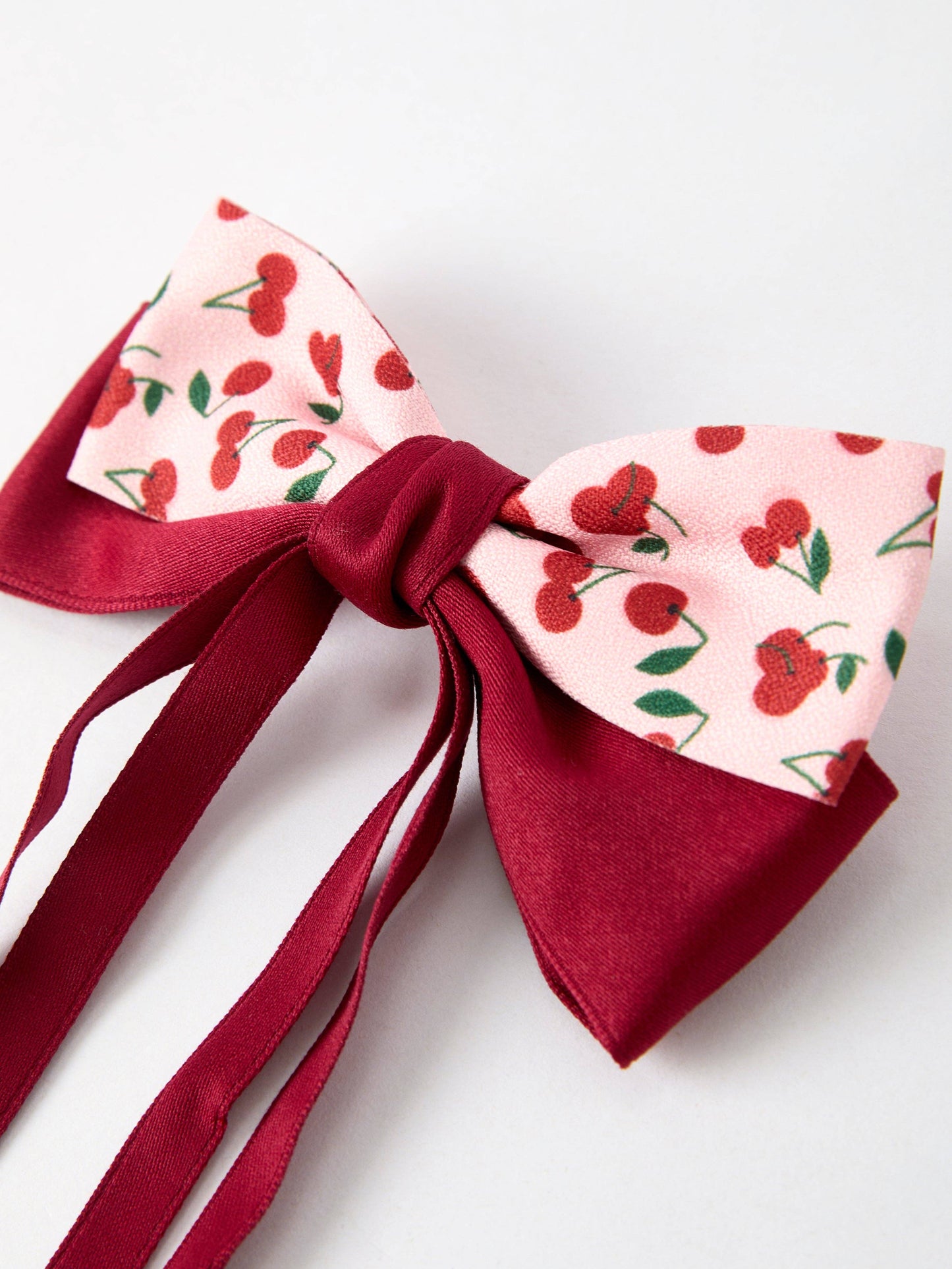 Rylee Faith Designs - Cherry Bow Ribbon 4.5 Inch Hairpin