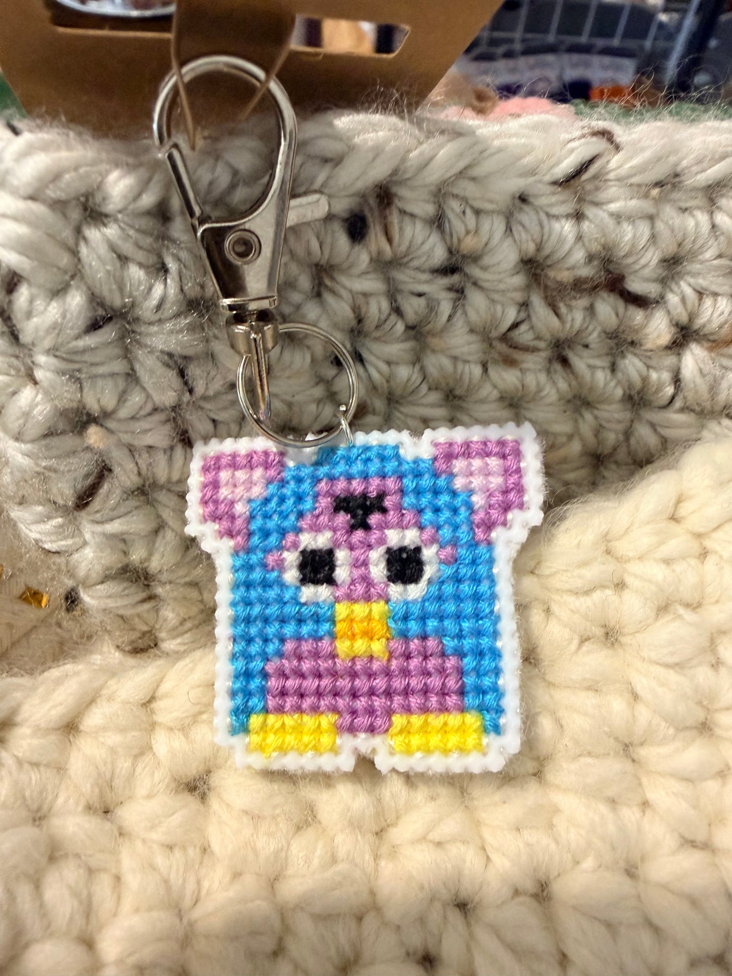 cross stitch keychain