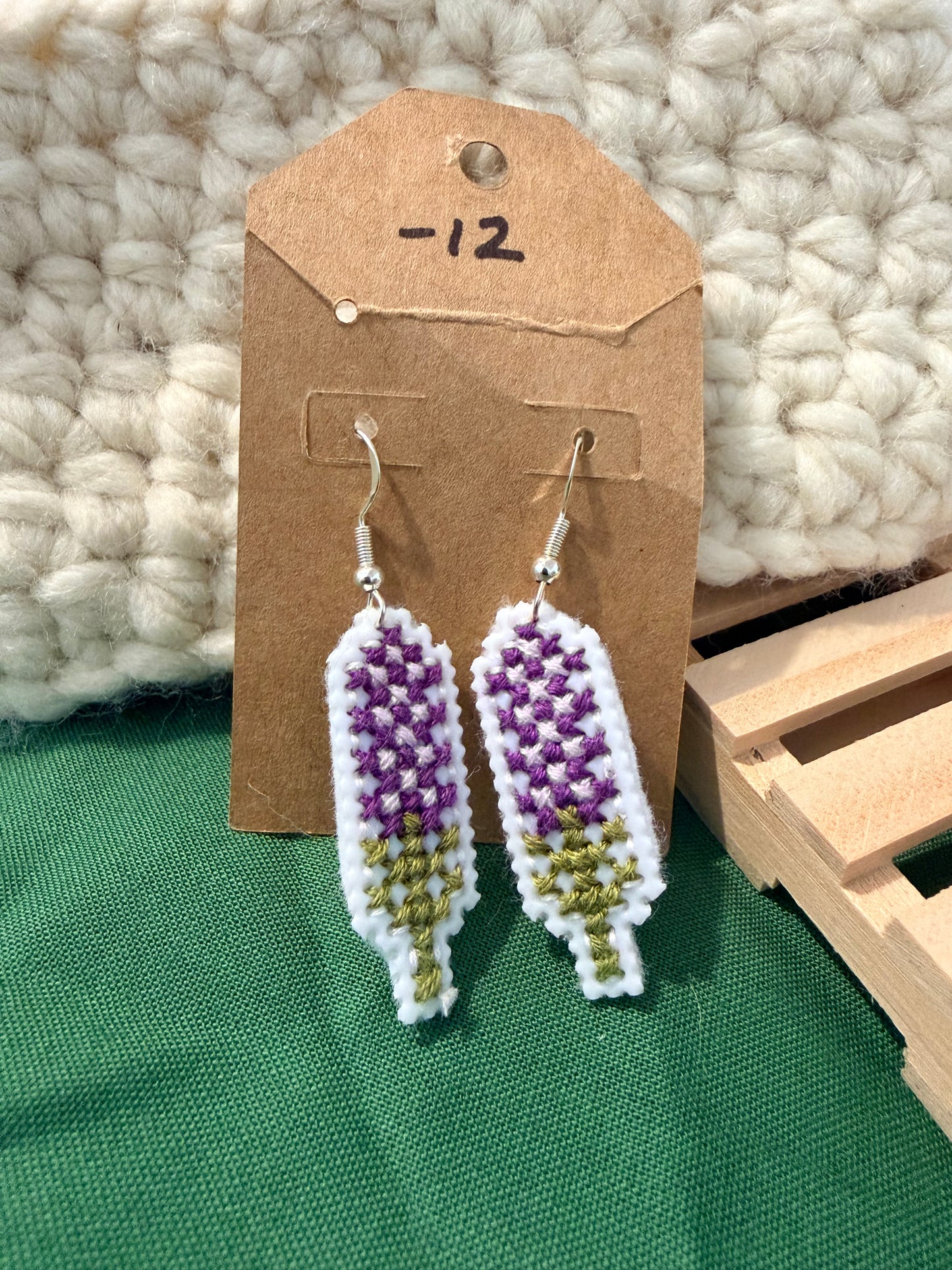 cross stitch earrings