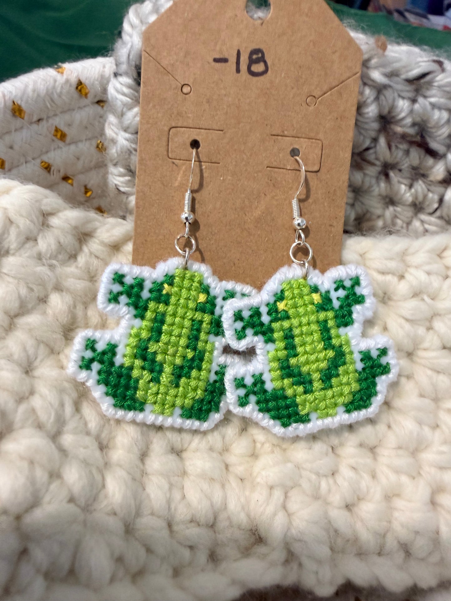 cross stitch earrings