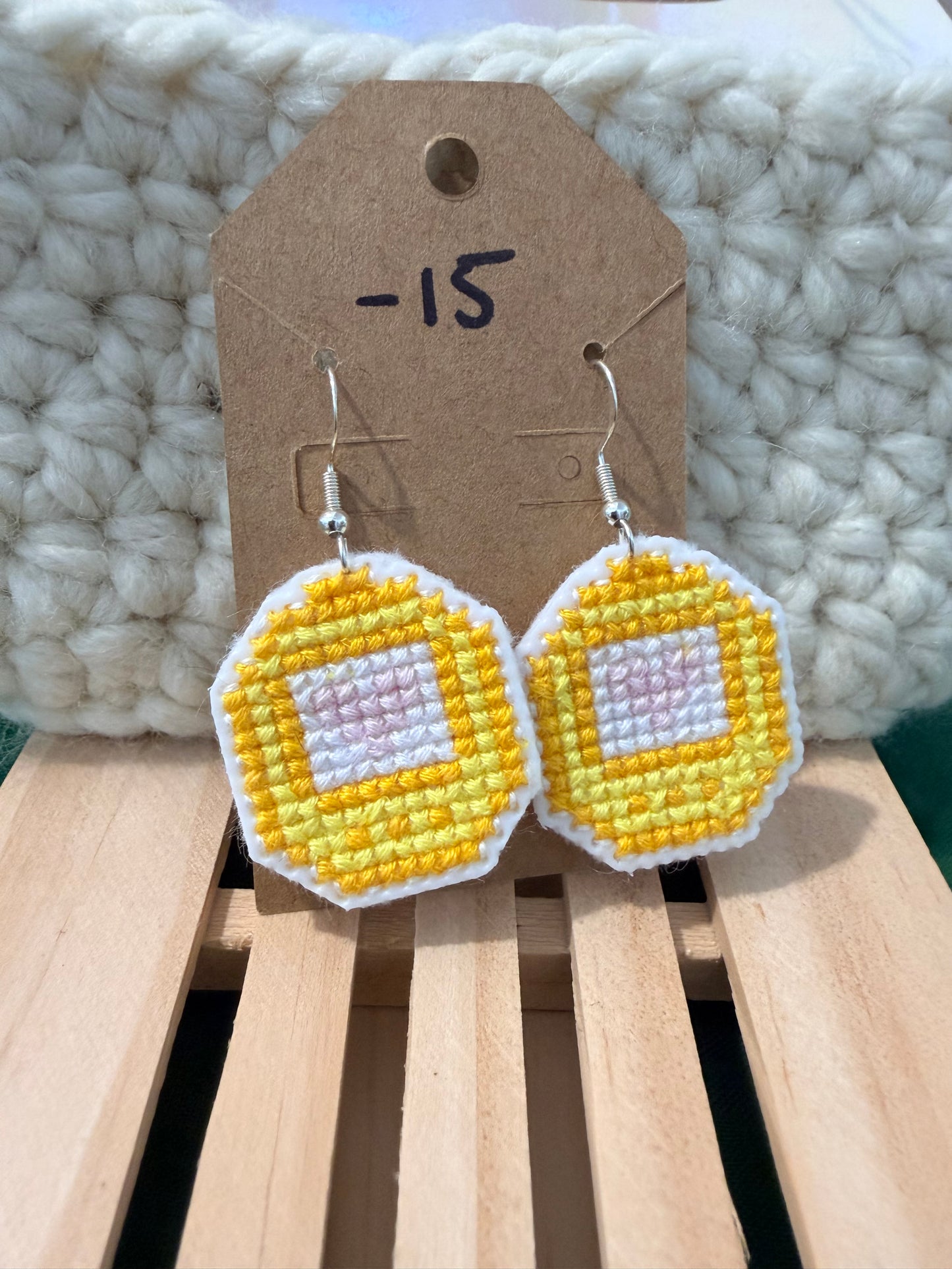 cross stitch earrings