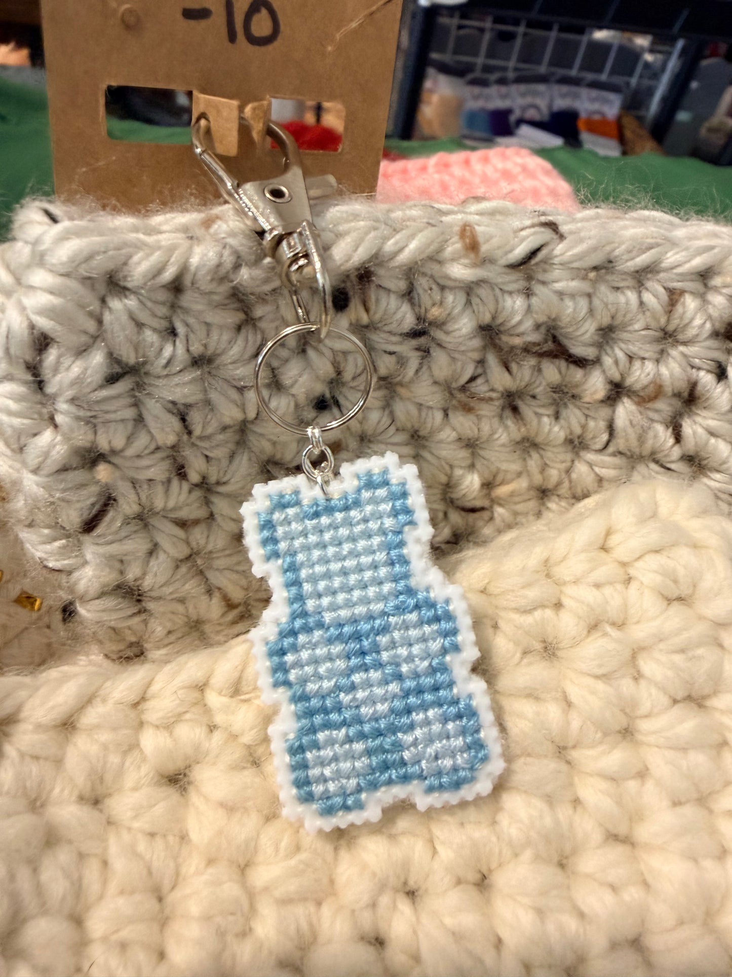 cross stitch keychain