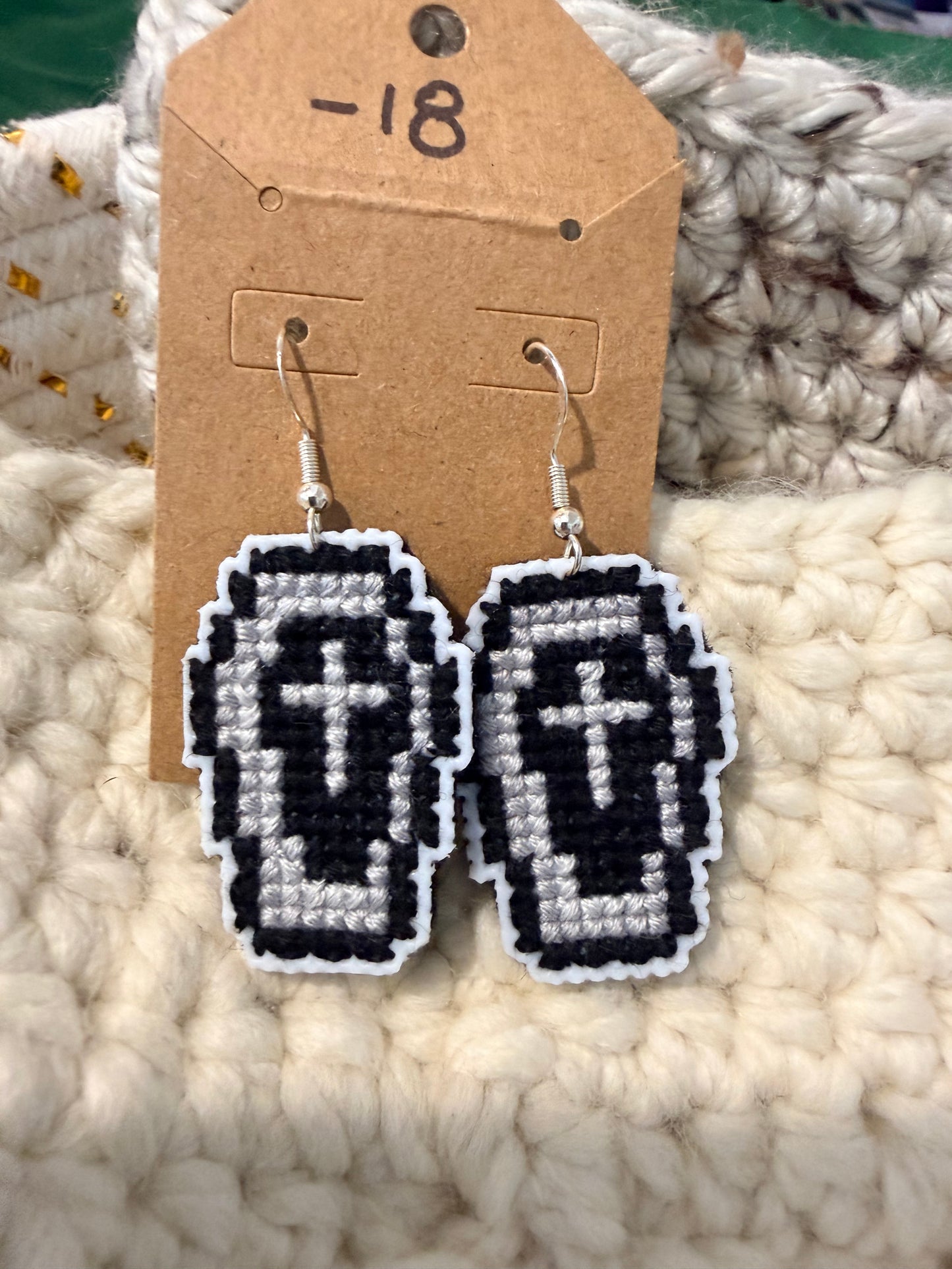cross stitch earrings