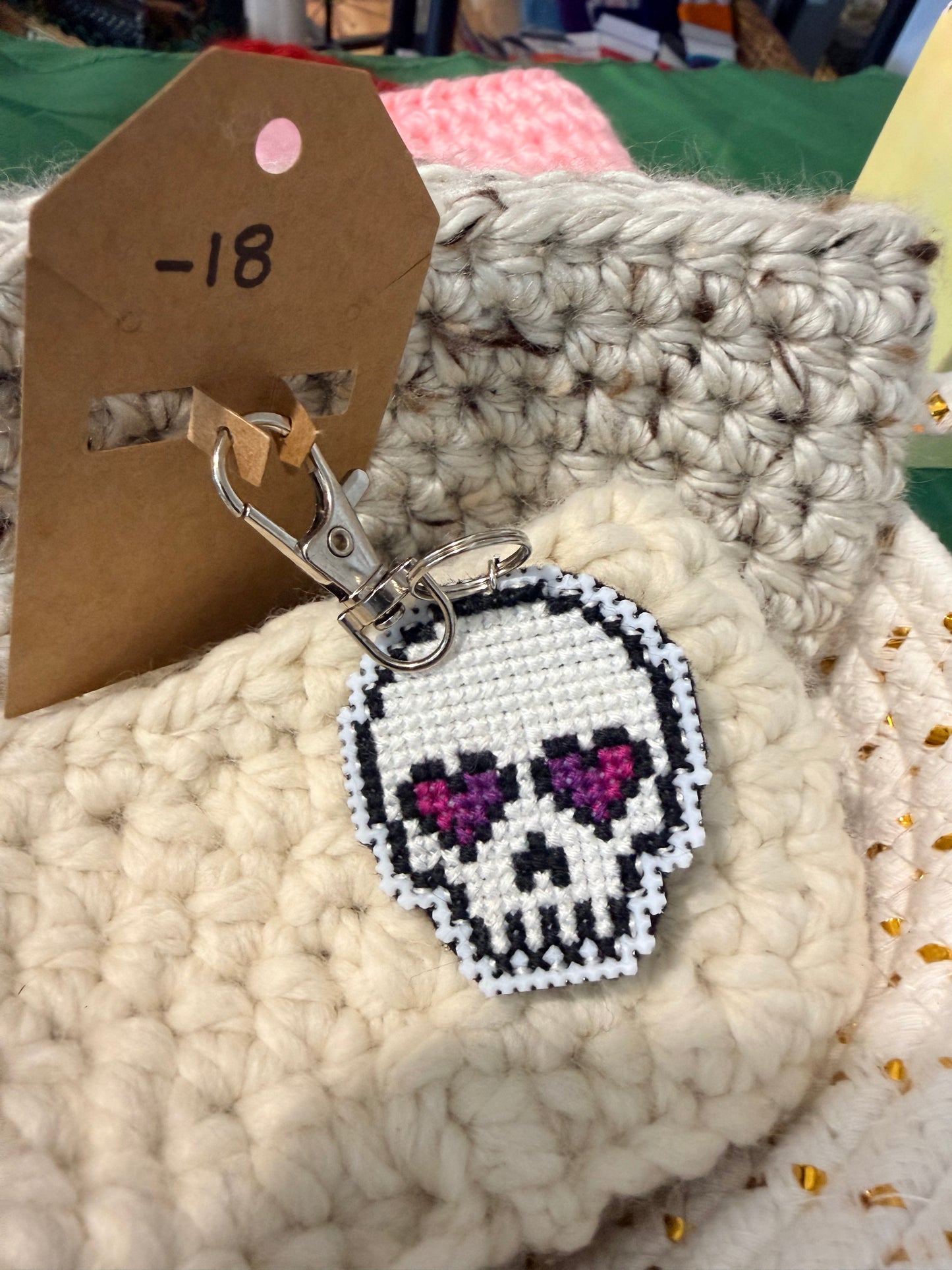 cross stitch keychain
