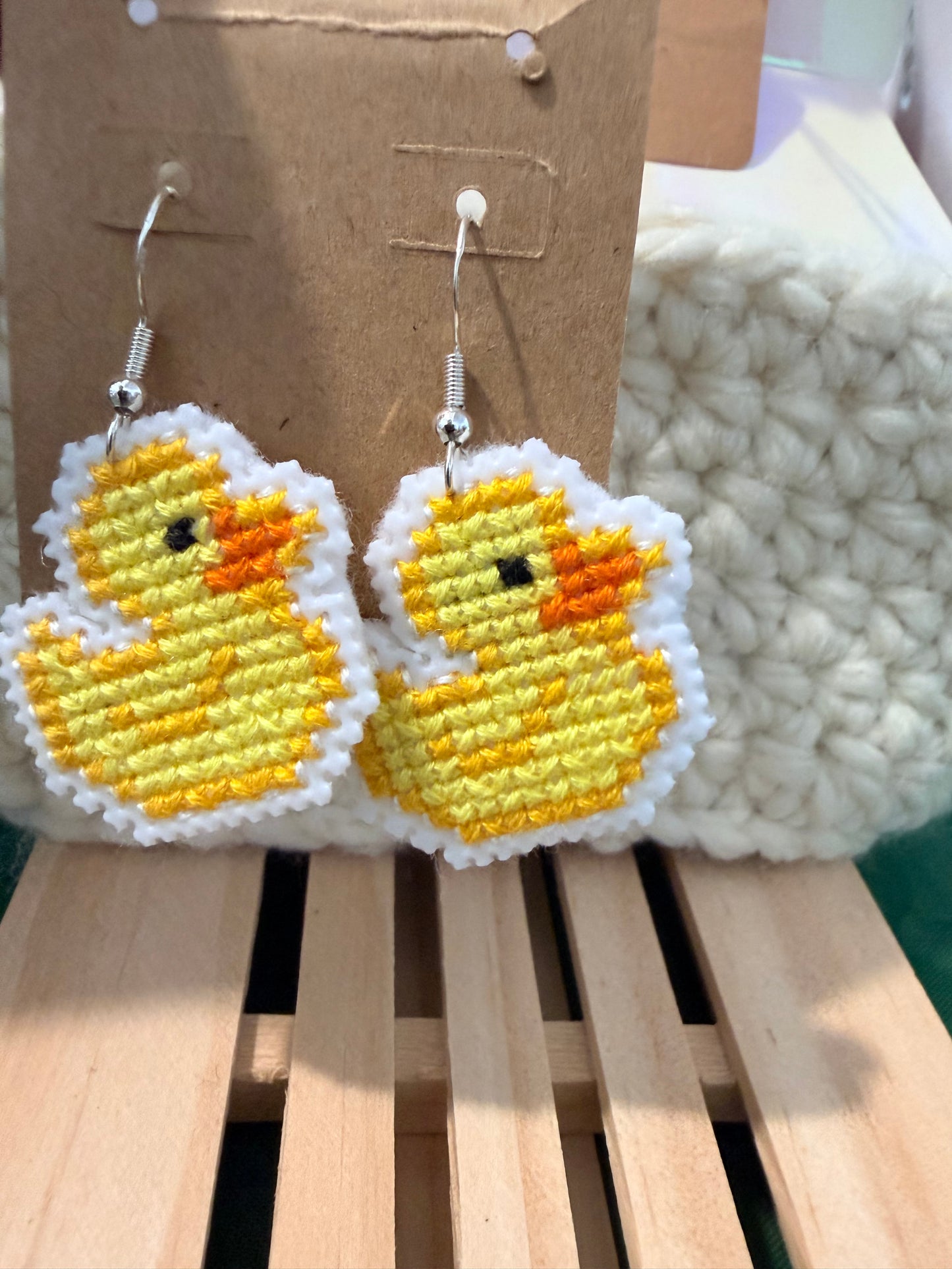 cross stitch earrings
