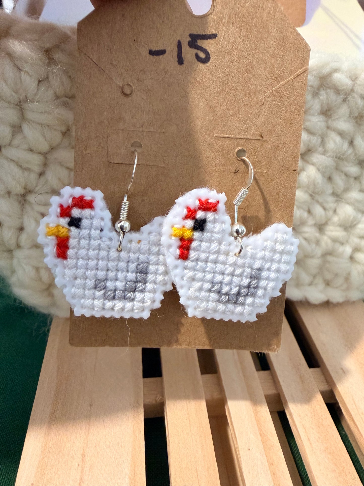 cross stitch earrings