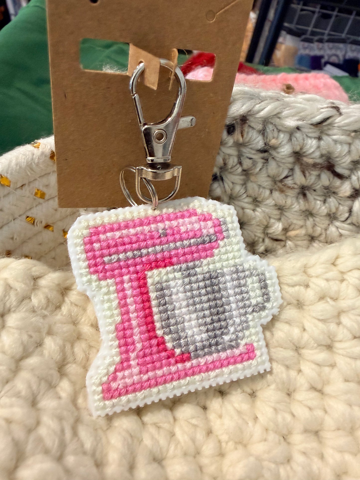 cross stitch keychain