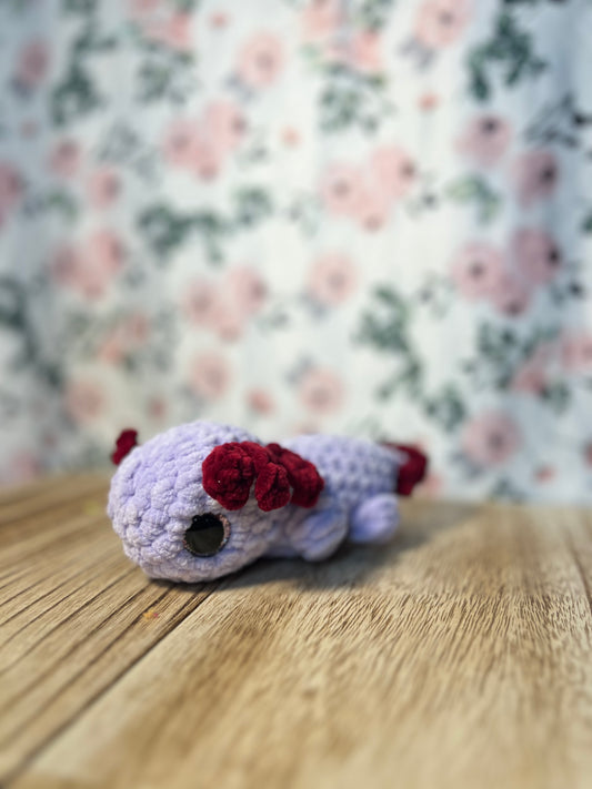 Small crochet axolotl
