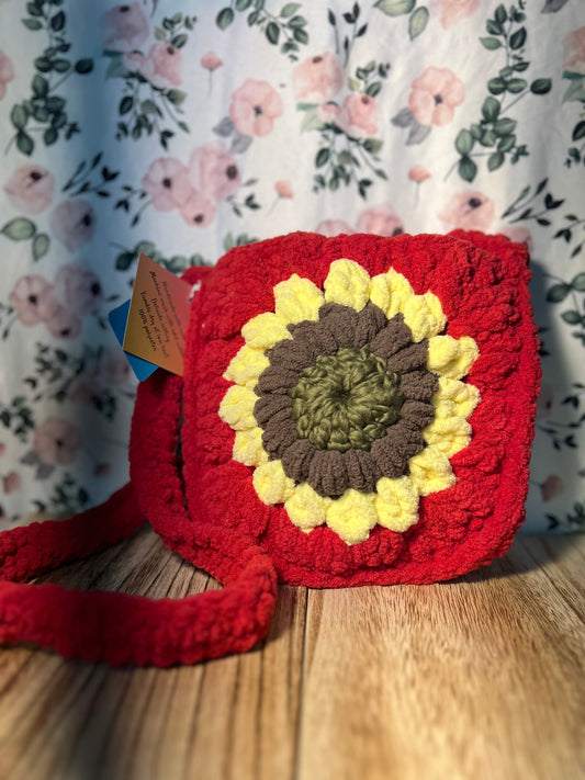 Granny square Sunflower purse