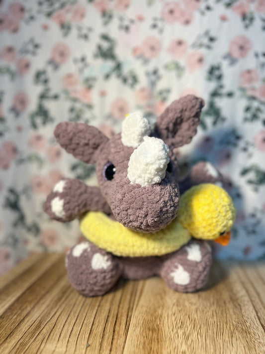Rhino with duck float