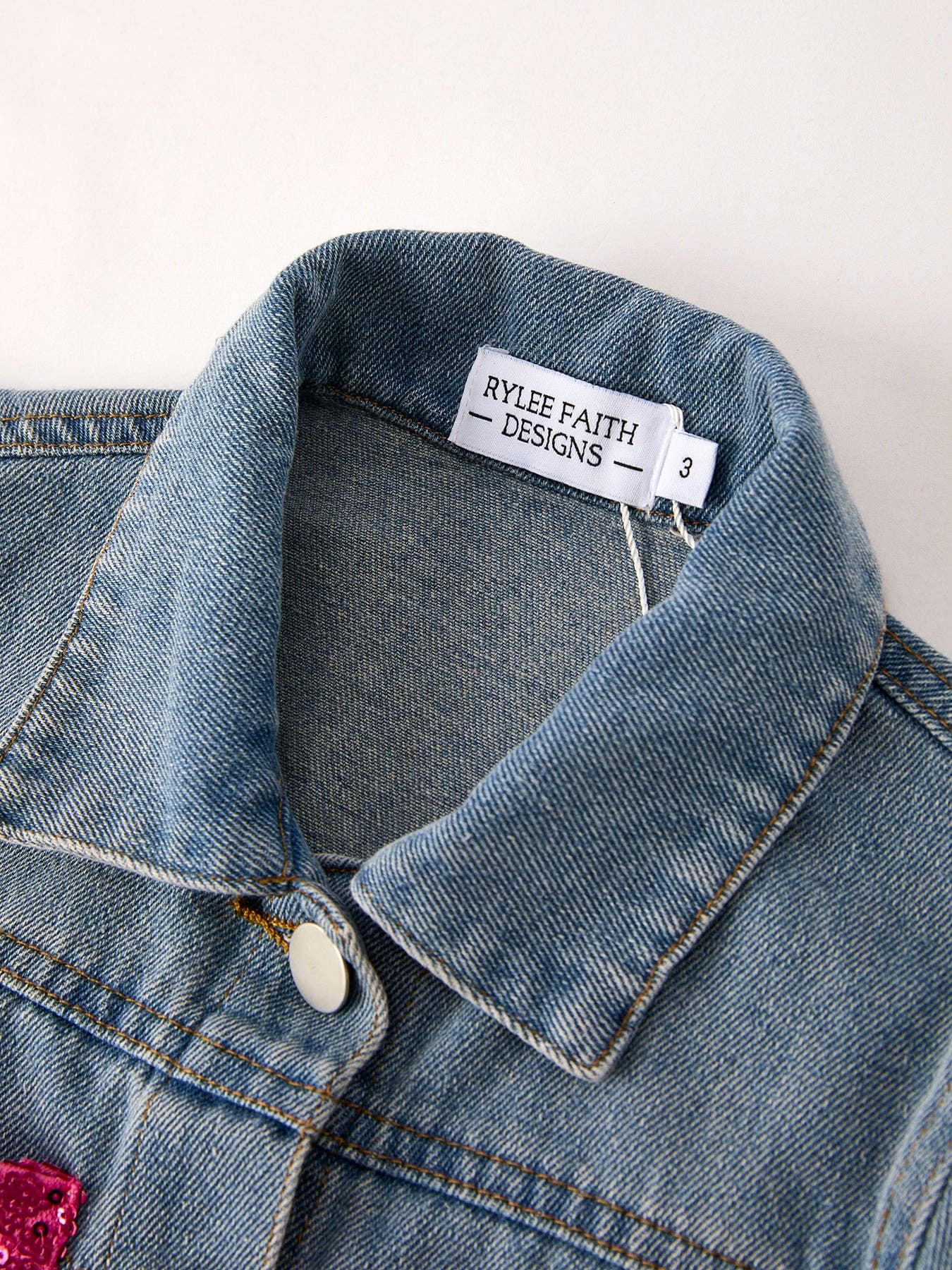 Rylee Faith Designs - Girls Autumn Denim Sequined Jacket Top