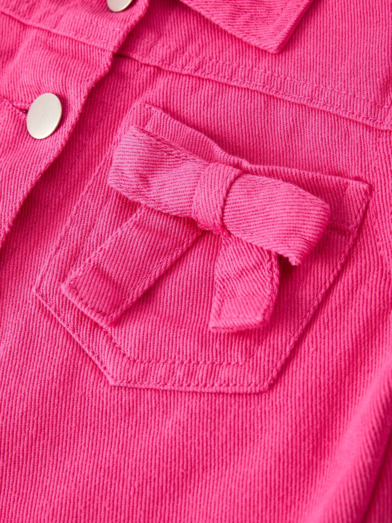 Rylee Faith Designs - Hot Pink Fall Girls Denim Top