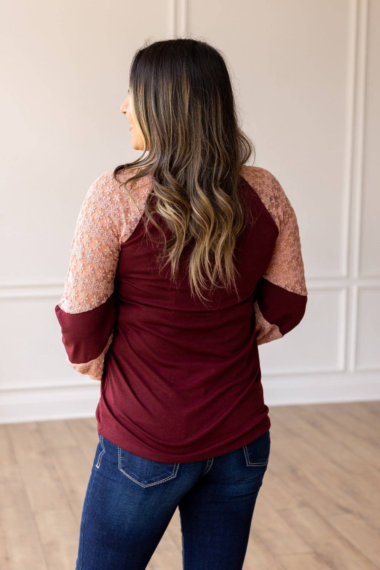 GRACE+EMMA by Southern Grace - Berry Blush Lace Fusion Top