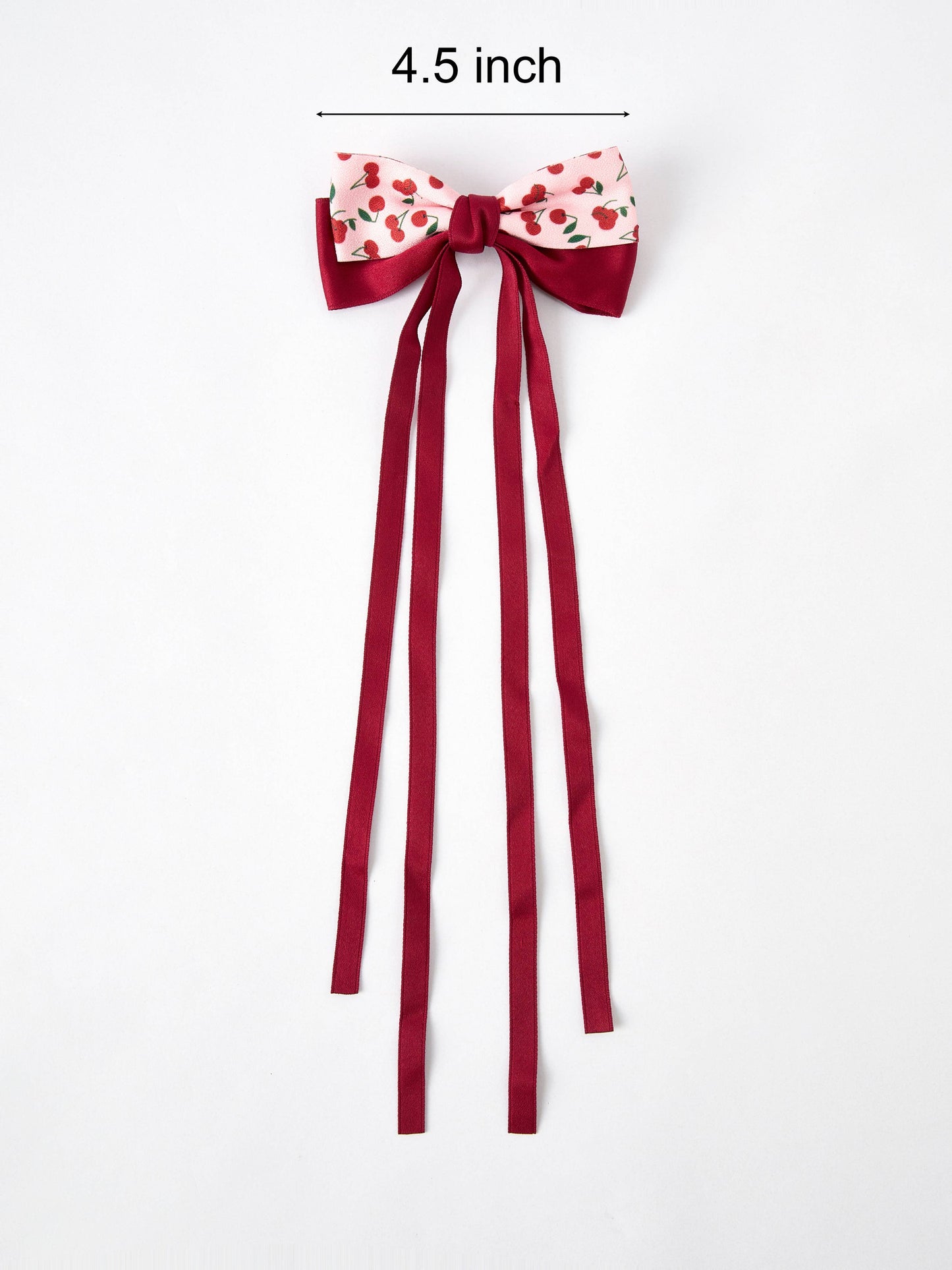 Rylee Faith Designs - Cherry Bow Ribbon 4.5 Inch Hairpin