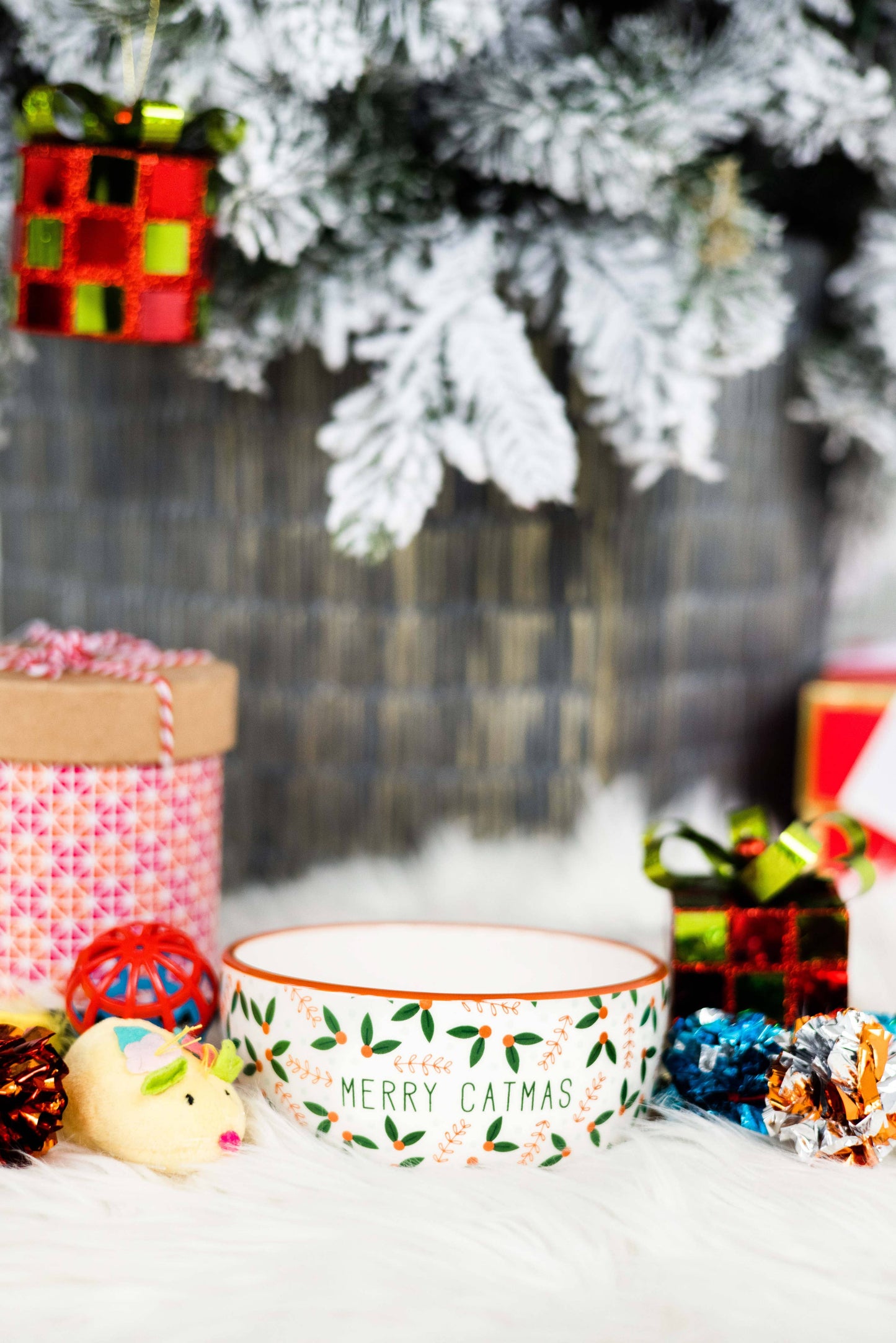 Pearhead - Merry Catmas, Cat Holiday And Christmas Feeding Bowl
