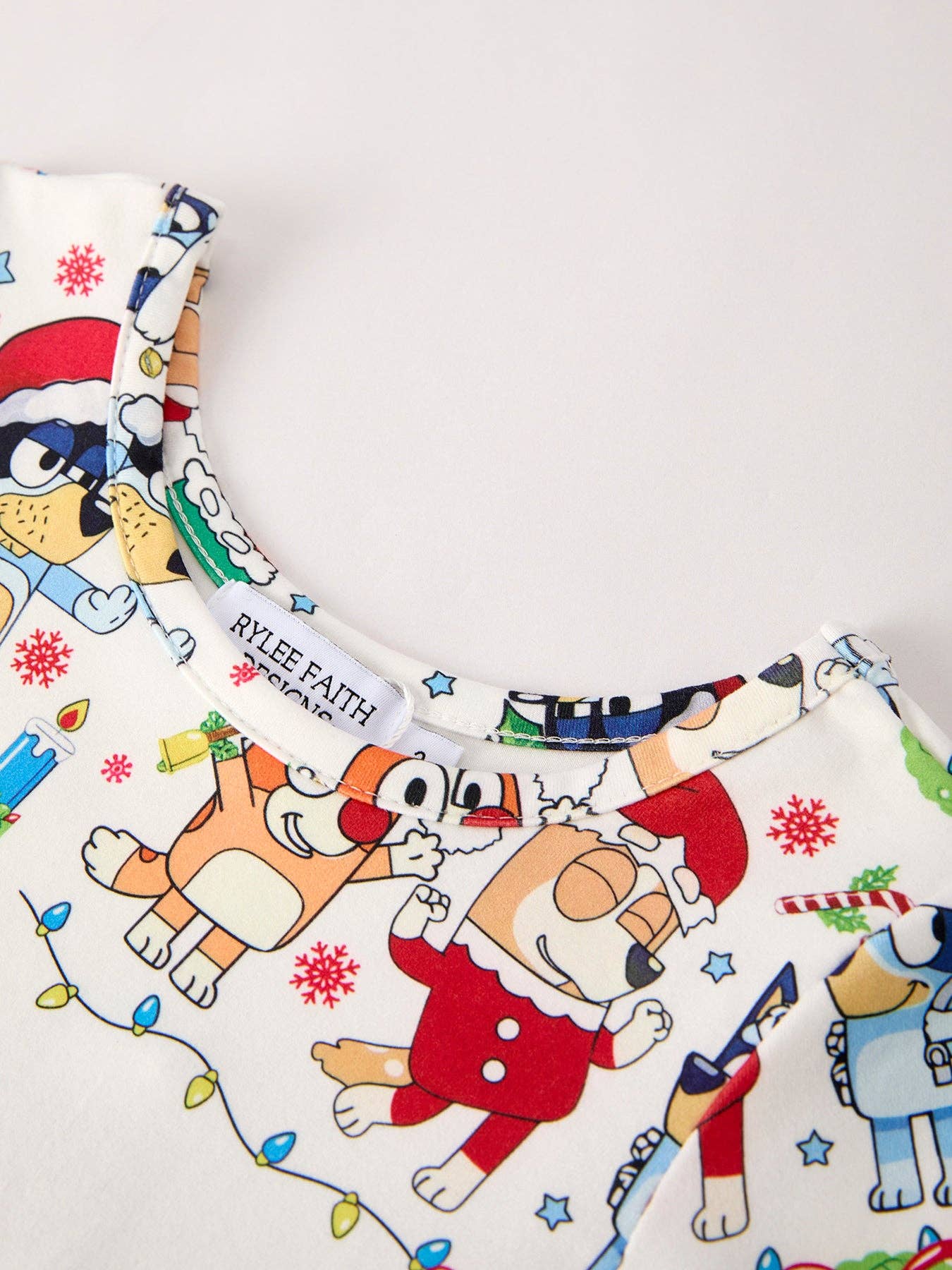 Rylee Faith Designs - Winter Christmas Character Party Print Girls Dress
